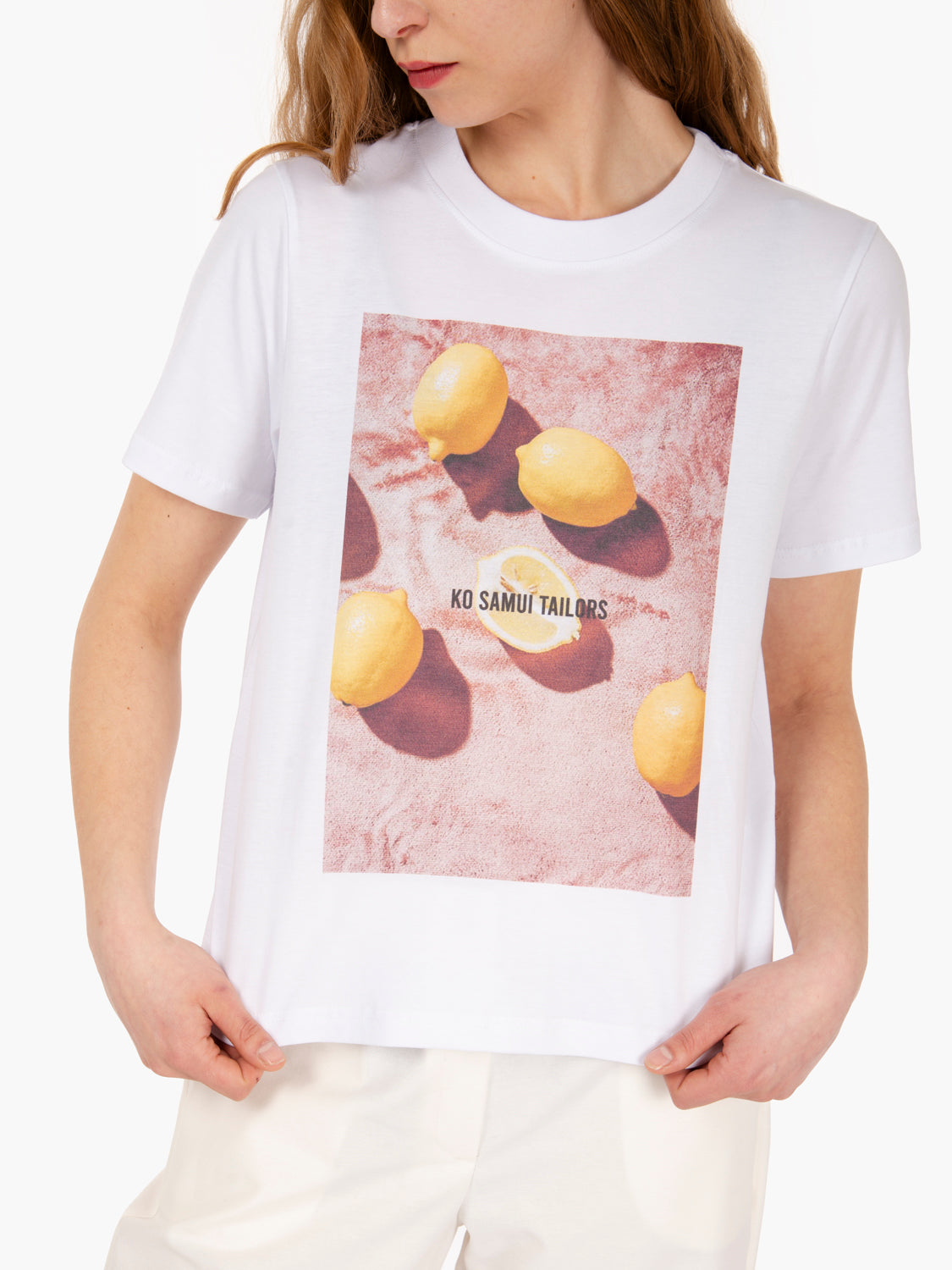 Lemons regular fit white t-shirt