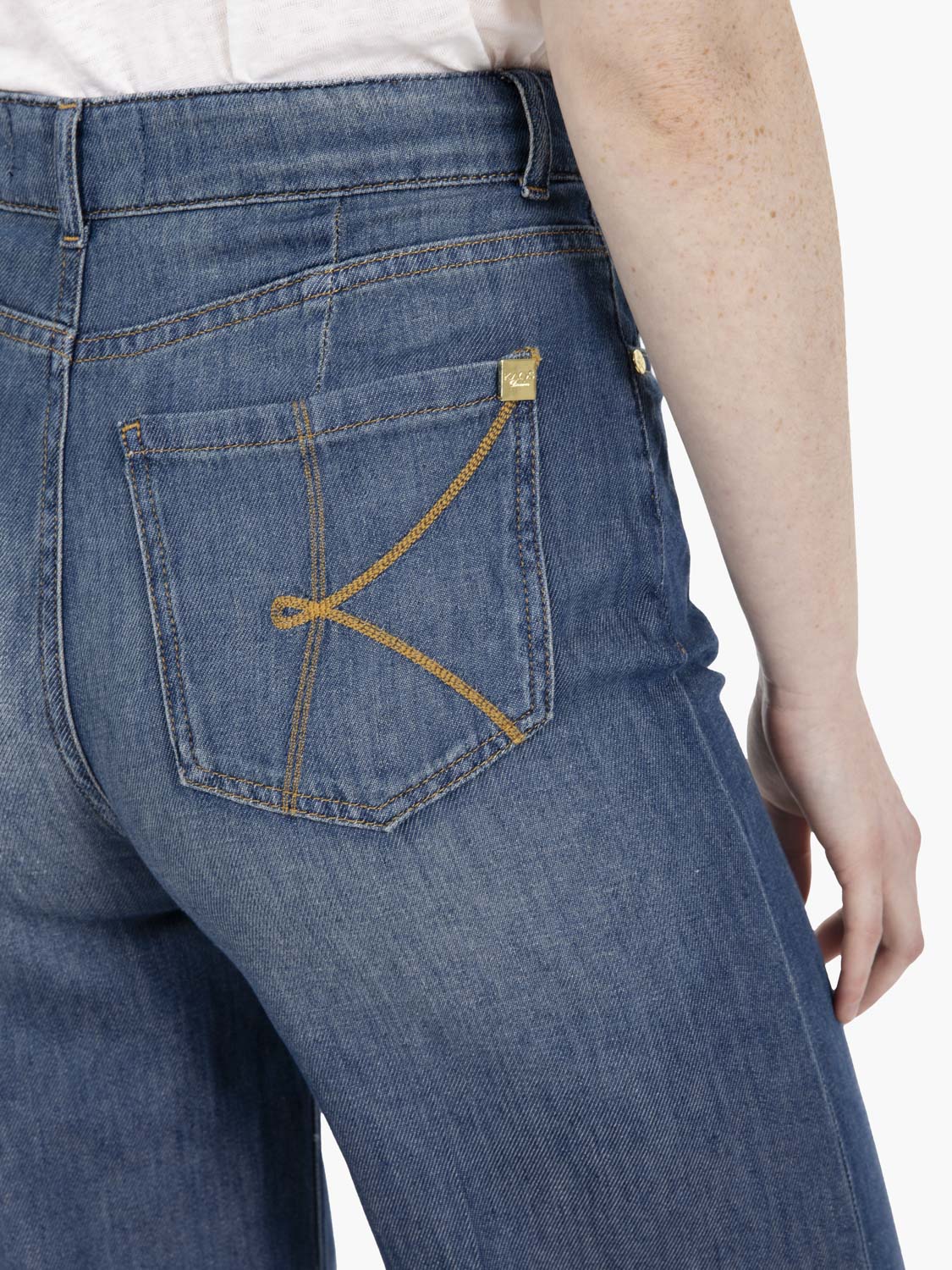 Mid Blue Denim Palazzo Jeans