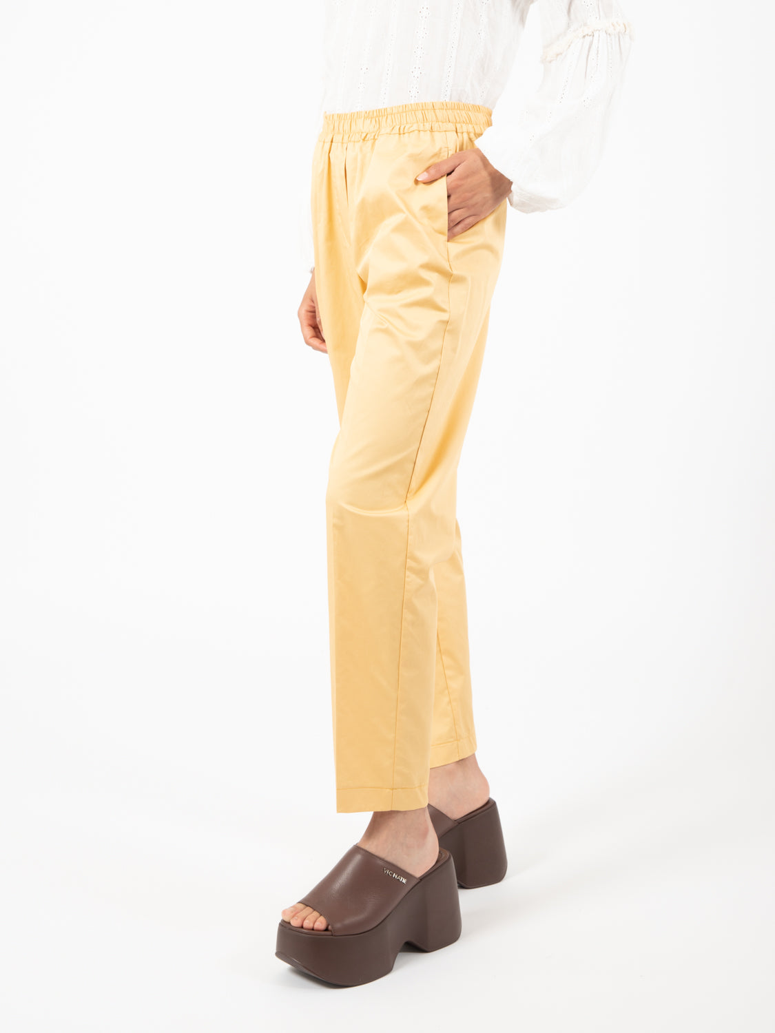 Jogger crop cotone oro