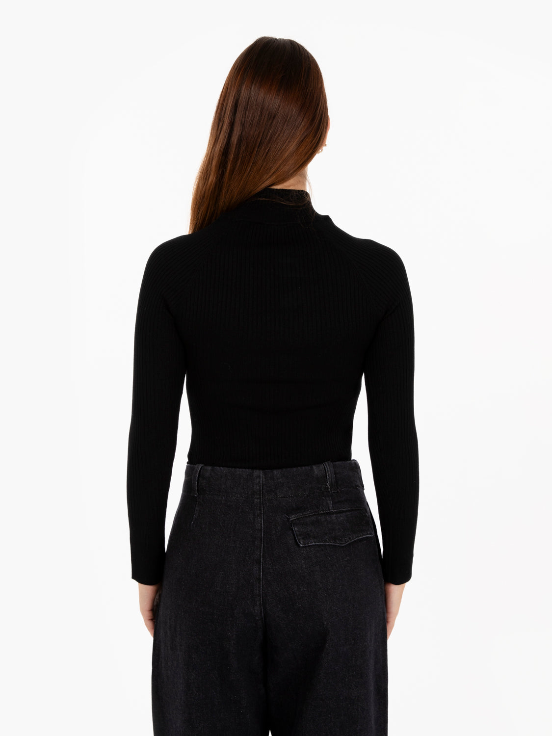 Maglia apertura a V nero