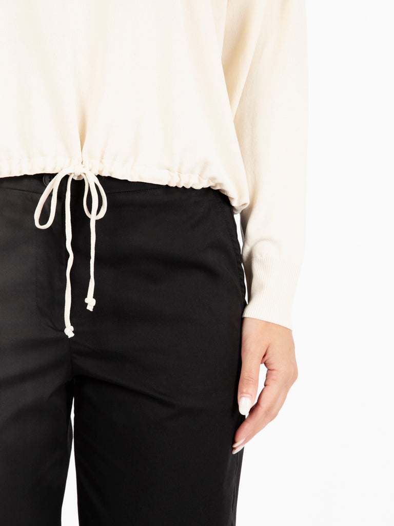 KAOS - Maglia blusa con coulisse panna
