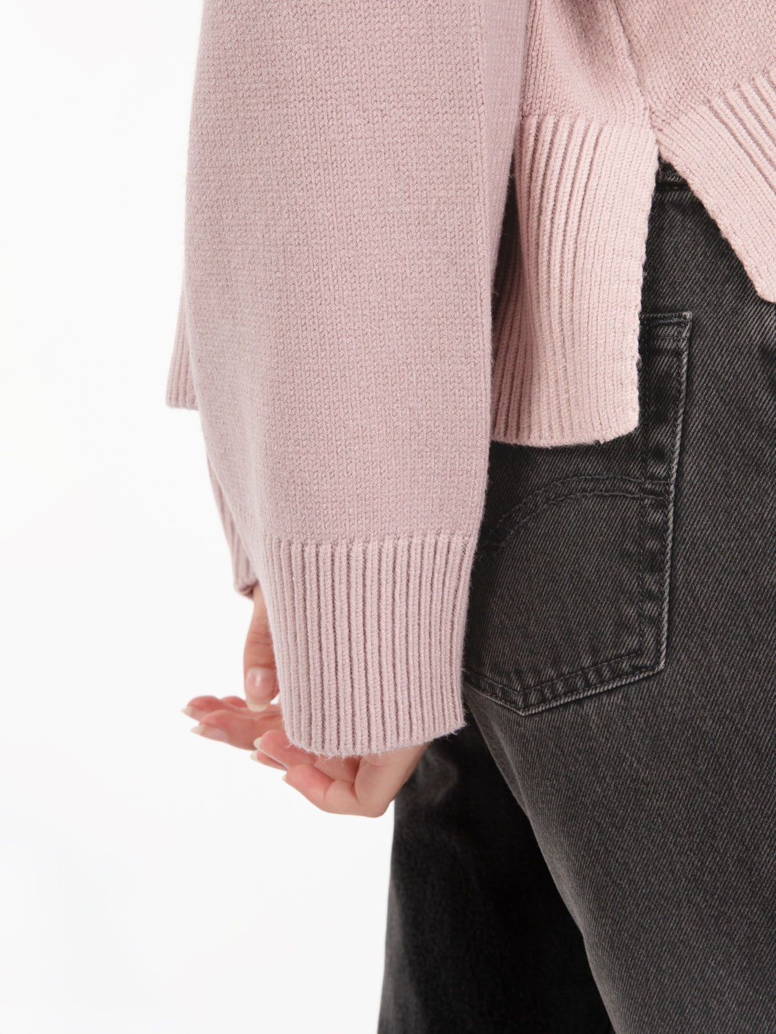 Maglia con spacchi laterali rosa