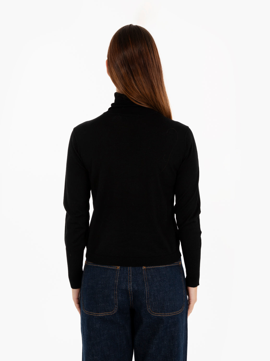 Maglia in lana a collo alto nera