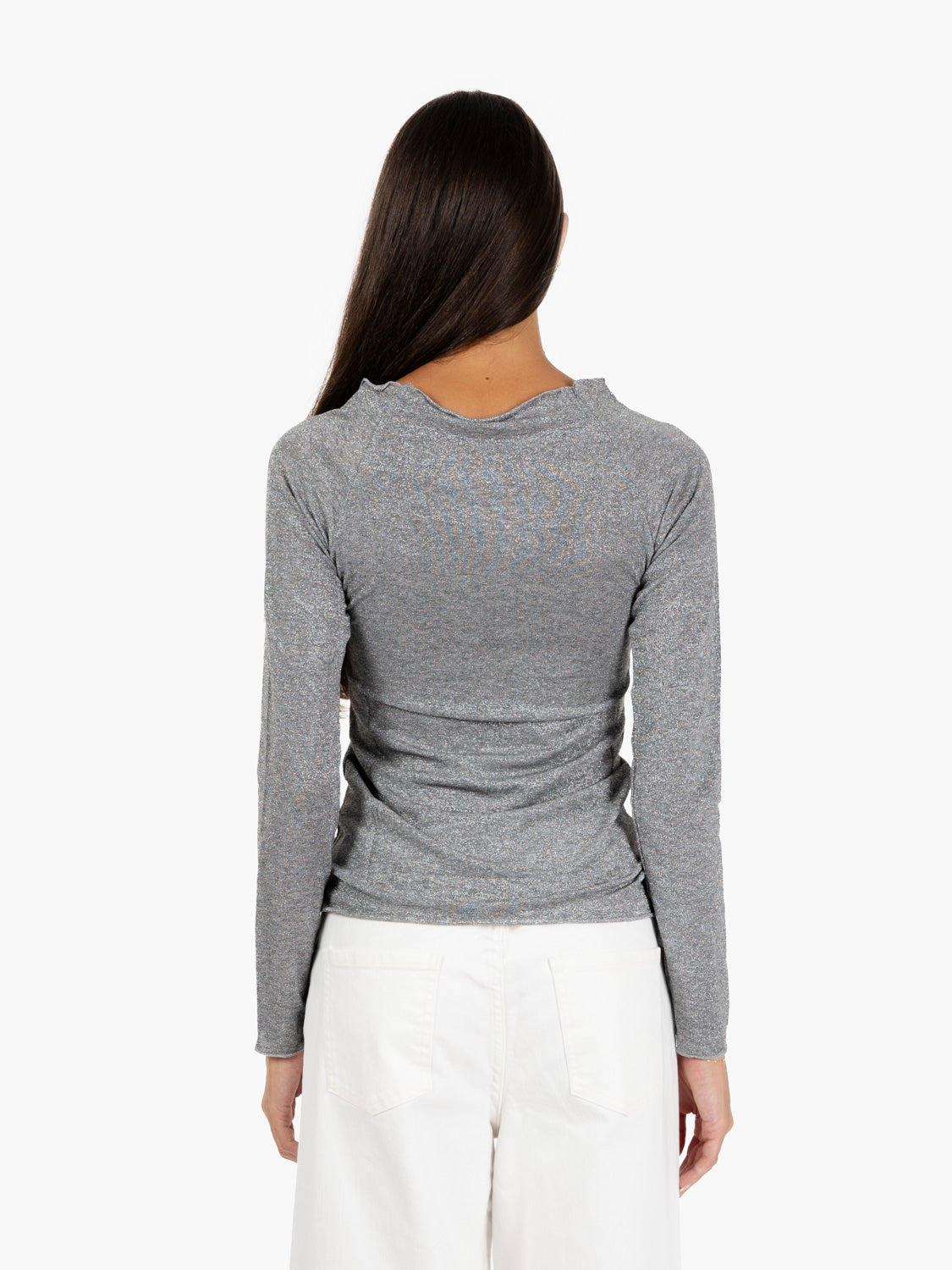 Maglia in lurex grigio
