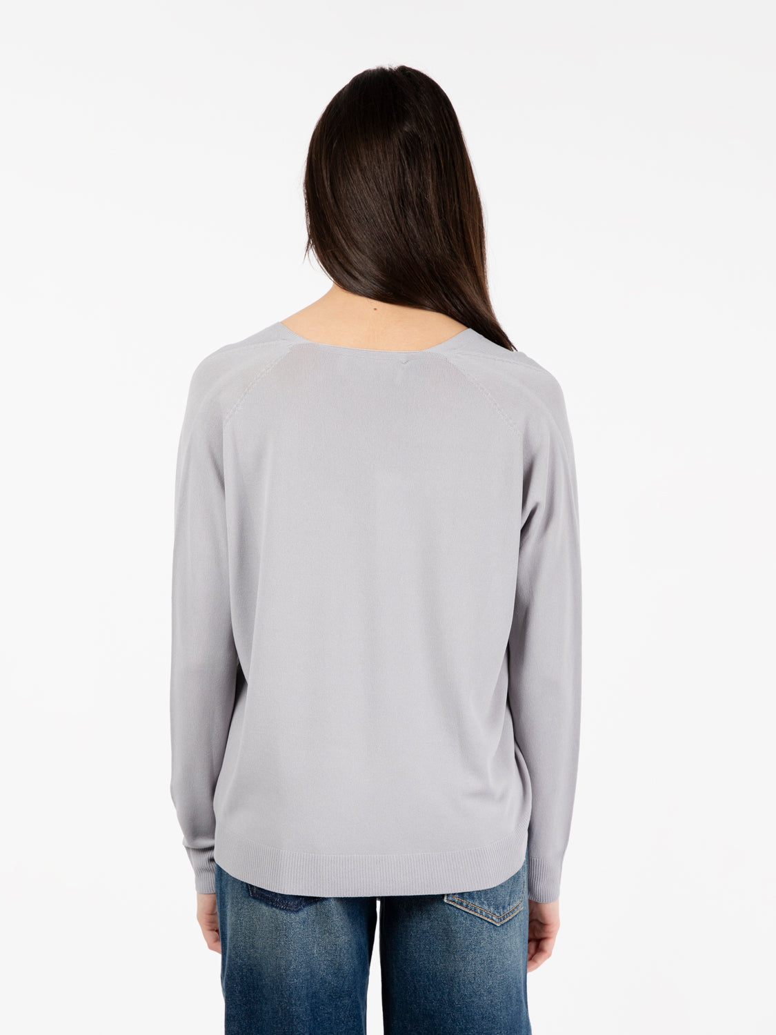 Maglia scollo a V grigio