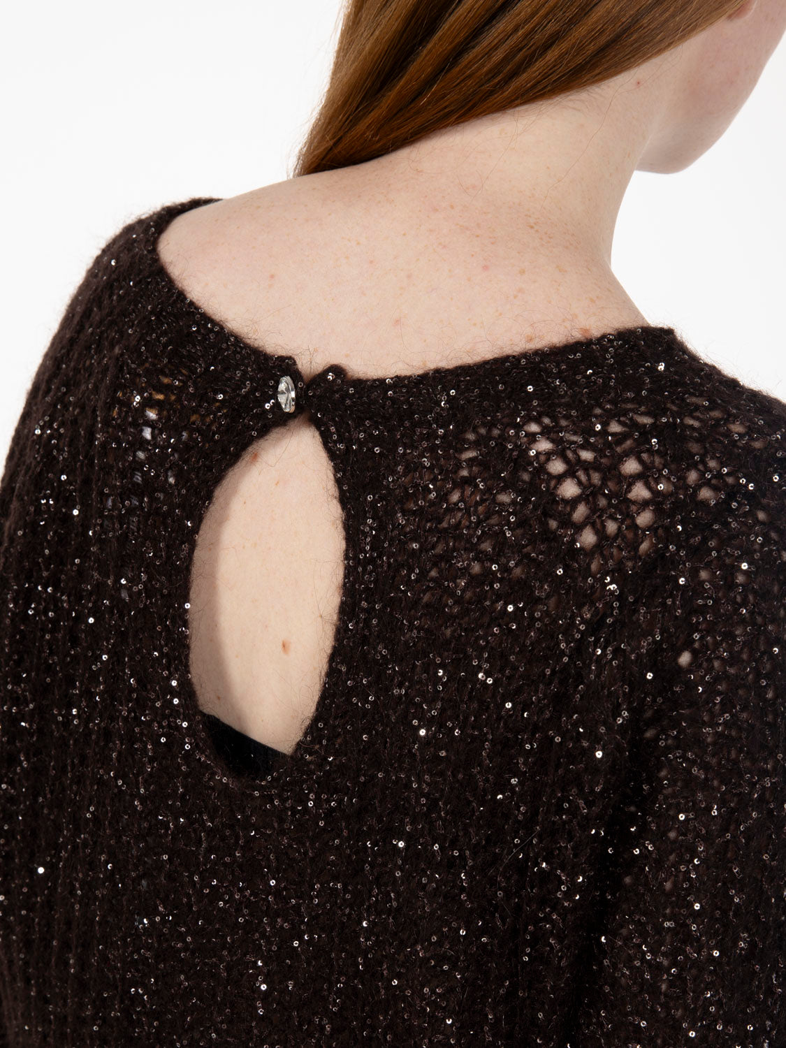 Maglione con paillettes moro