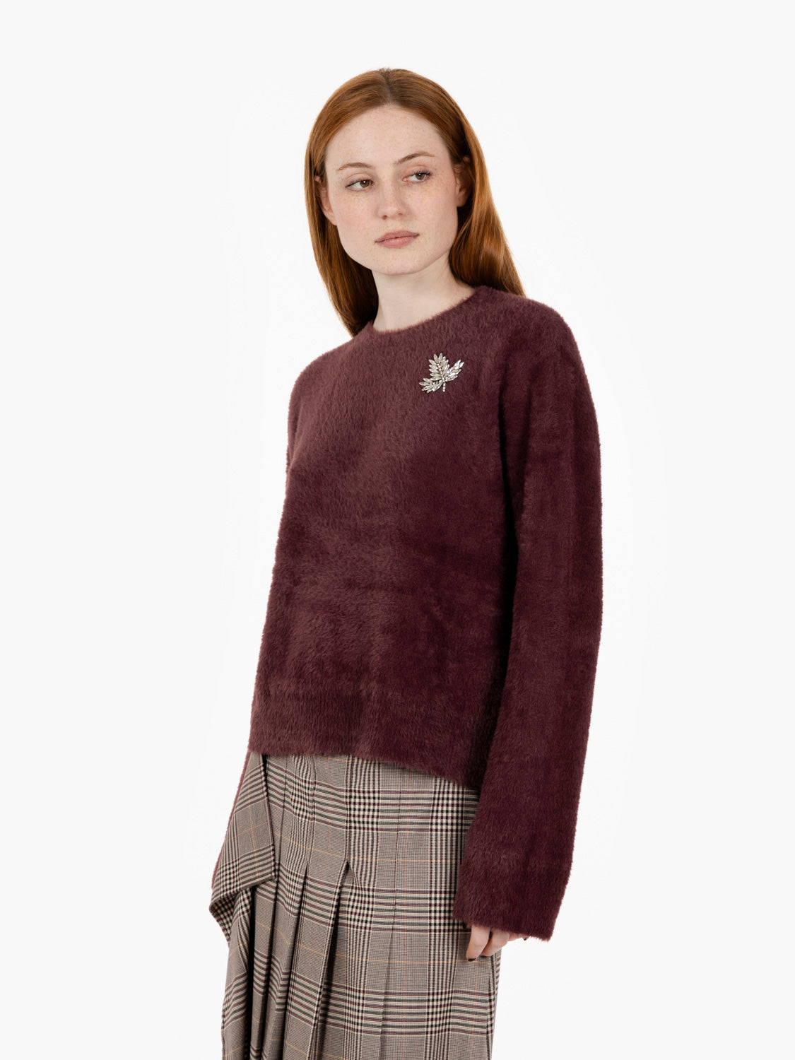 Burgundy fur sweater