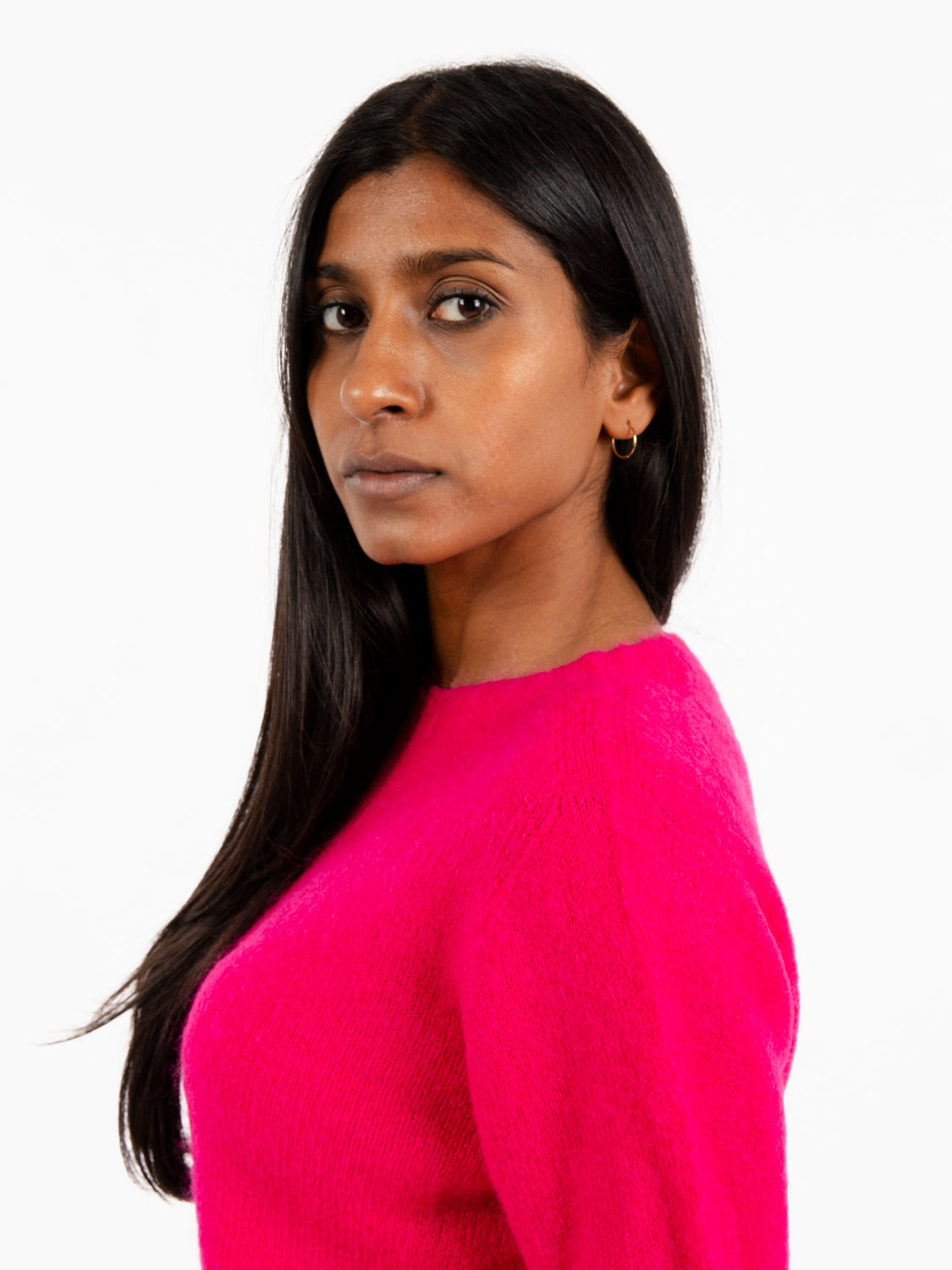 Fuchsia crew neck sweater