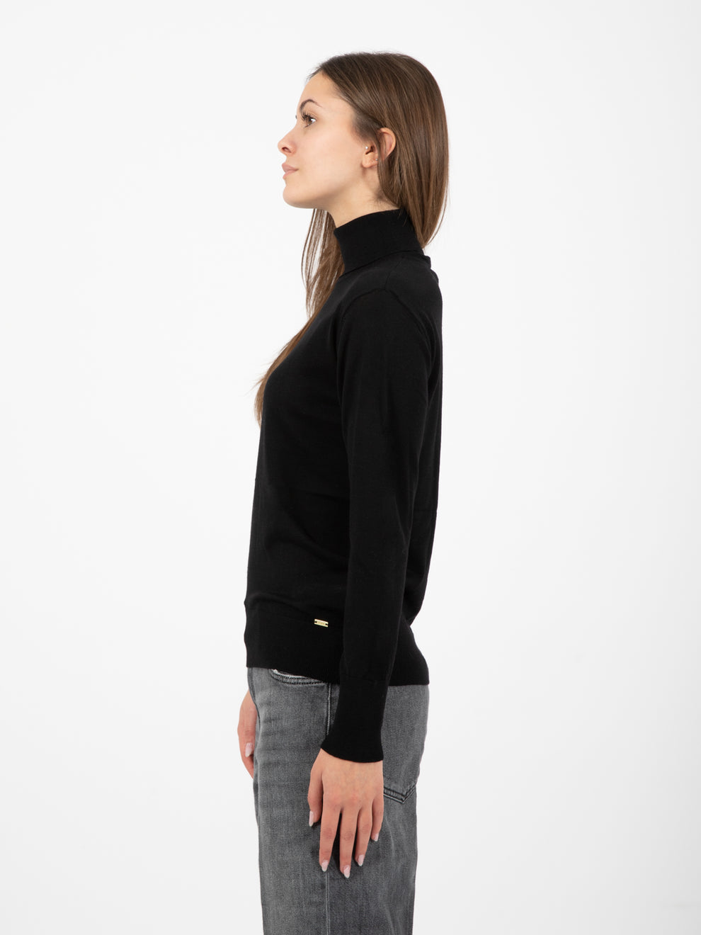 Maglione leggero a collo alto nero