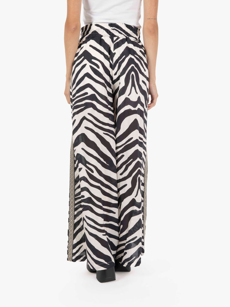 KAOS - Pantalone palazzo stampa zebra
