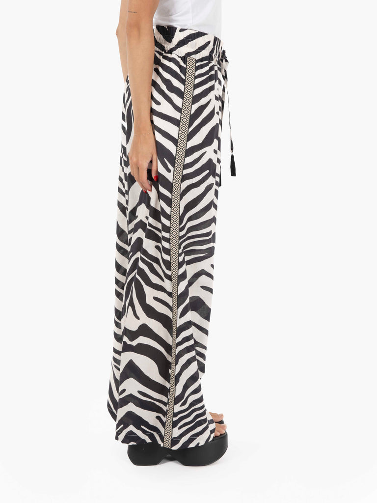 KAOS - Pantalone palazzo stampa zebra