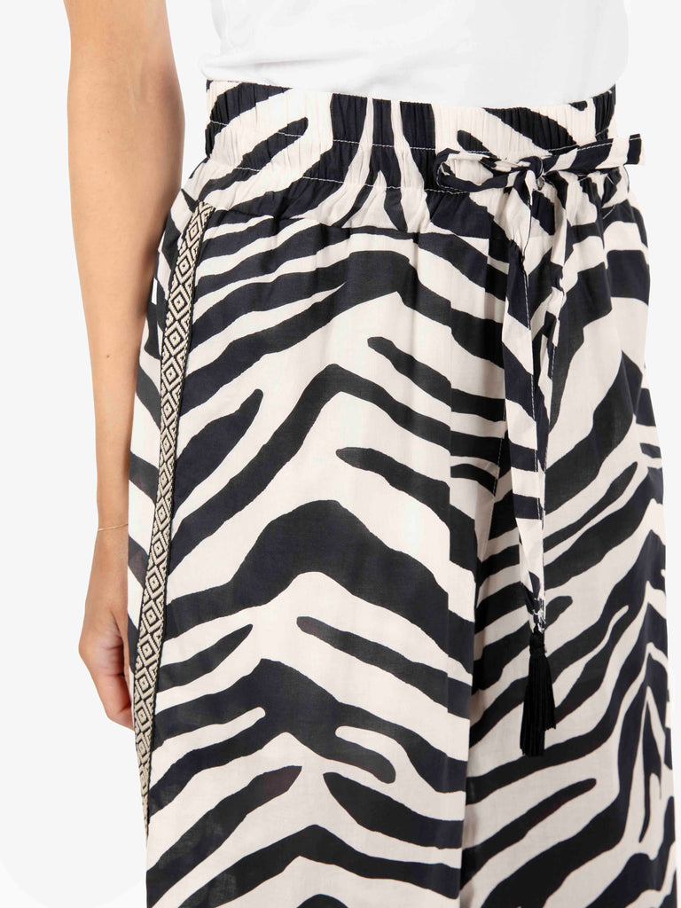 KAOS - Pantalone palazzo stampa zebra