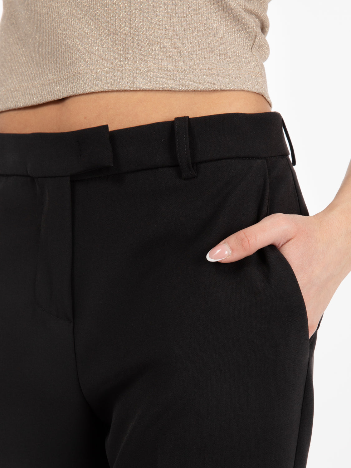 Black slim trousers