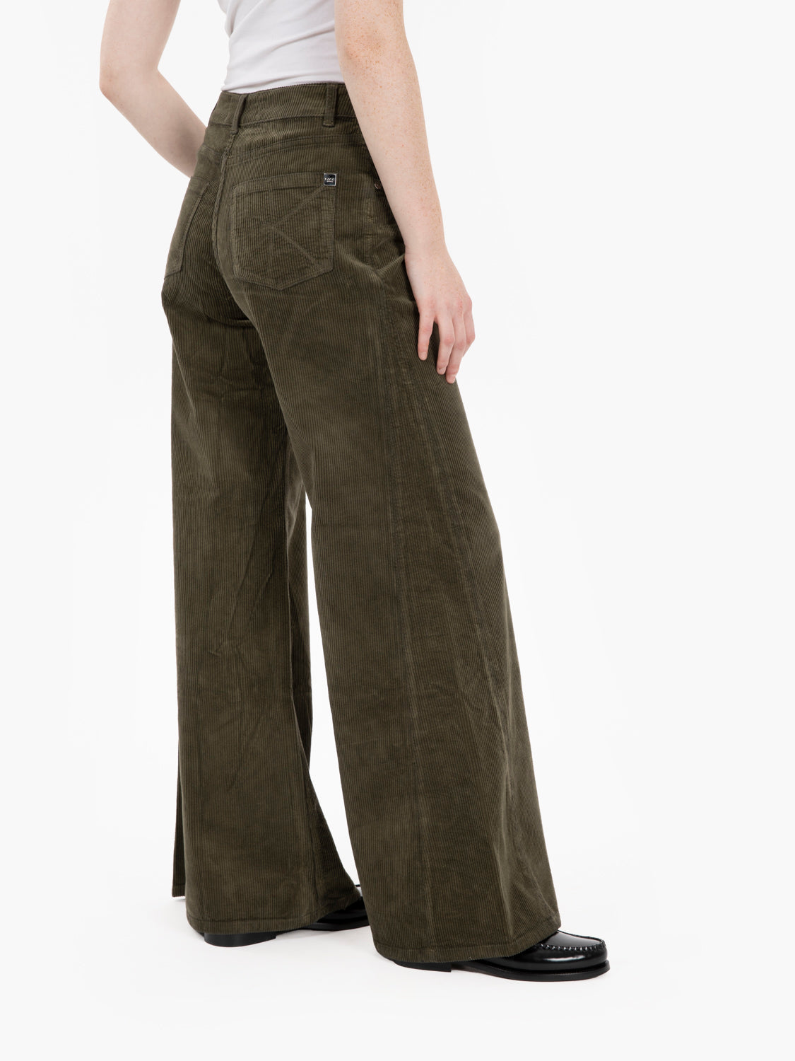 Military velvet palazzo trousers