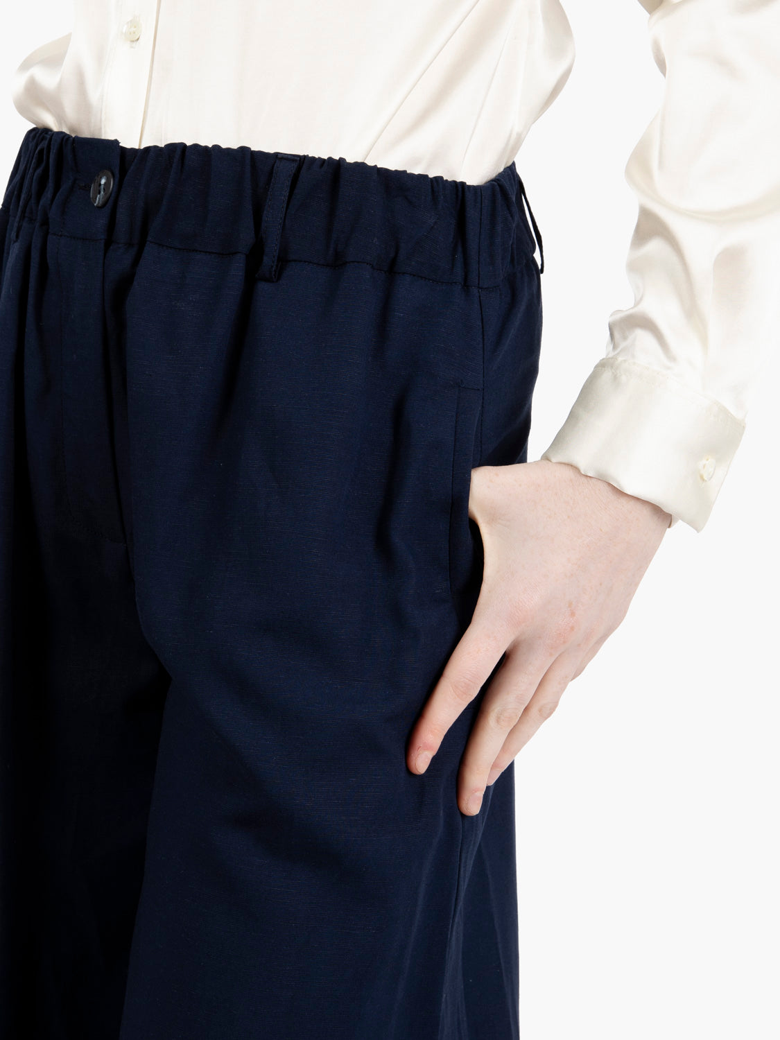 Pantaloni con vita elastica blu