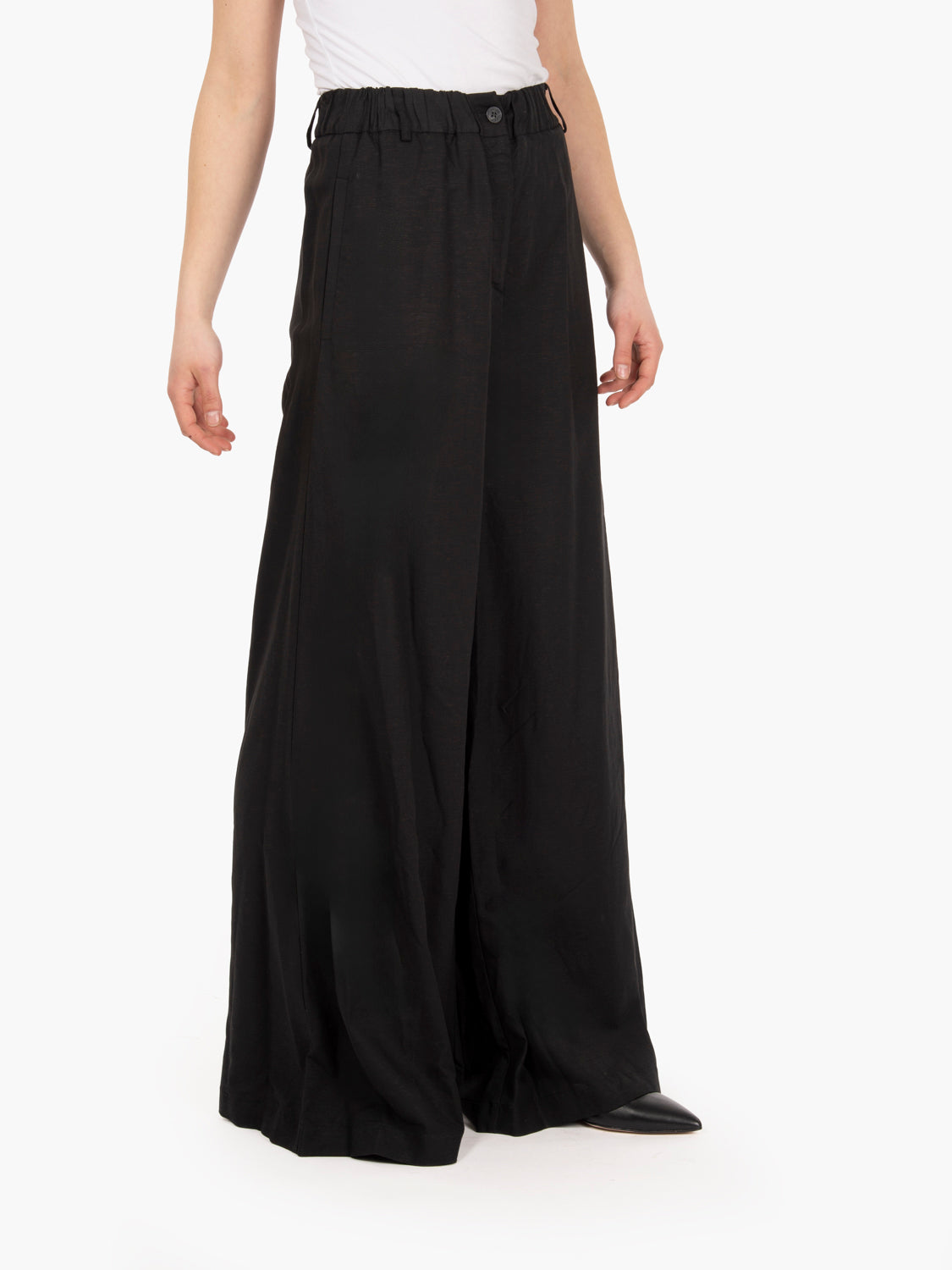 Pantaloni con vita elastica neri