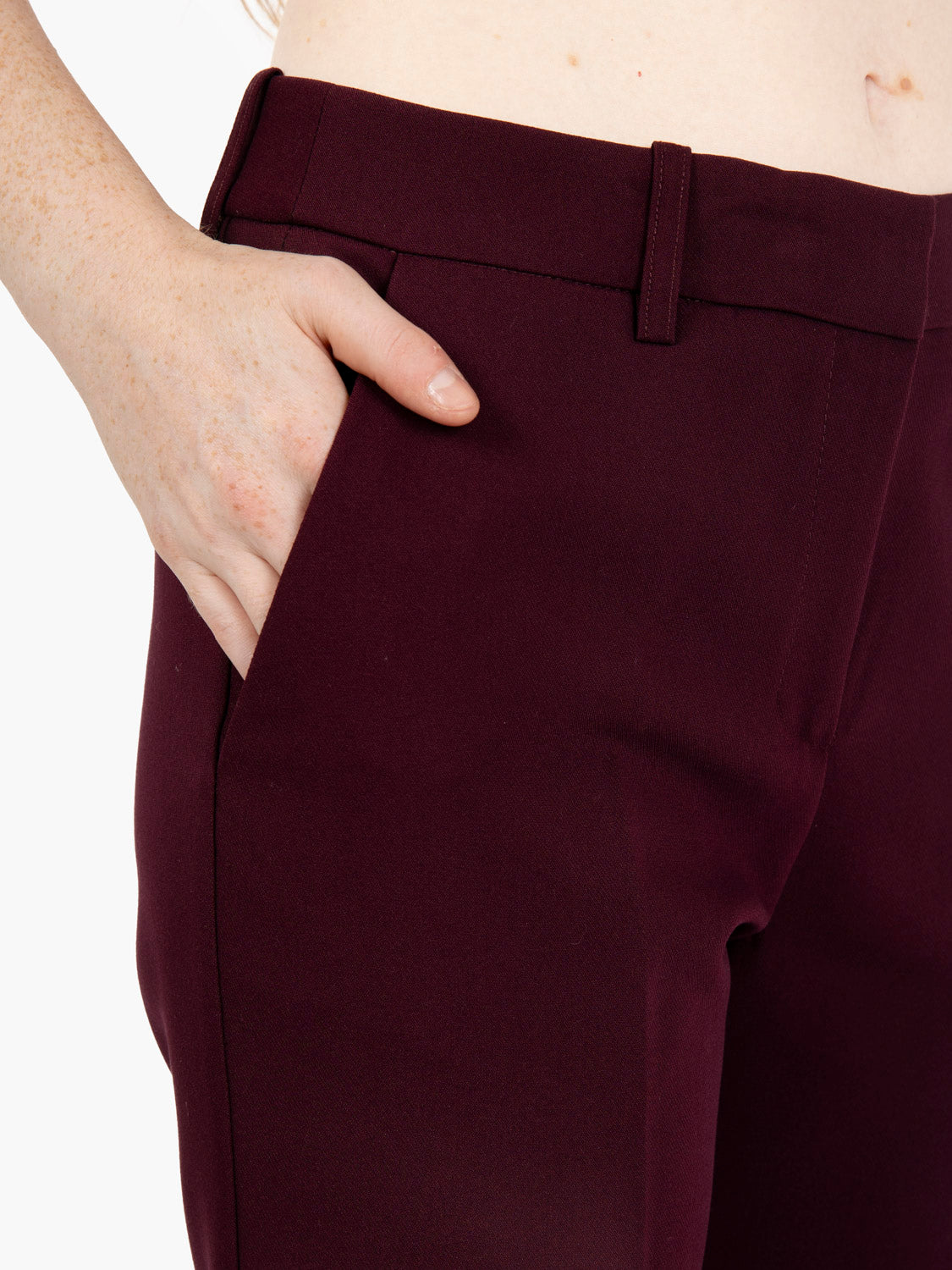 Burgundy straight trousers