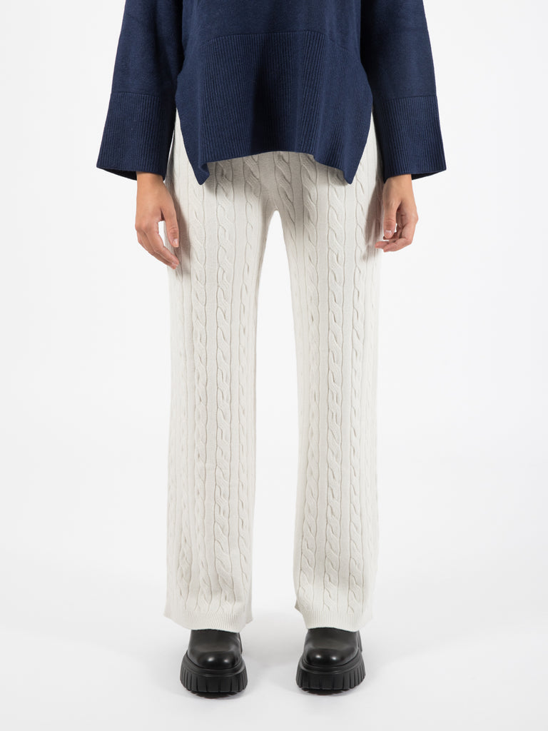 KAOS - Pantaloni in maglia panna