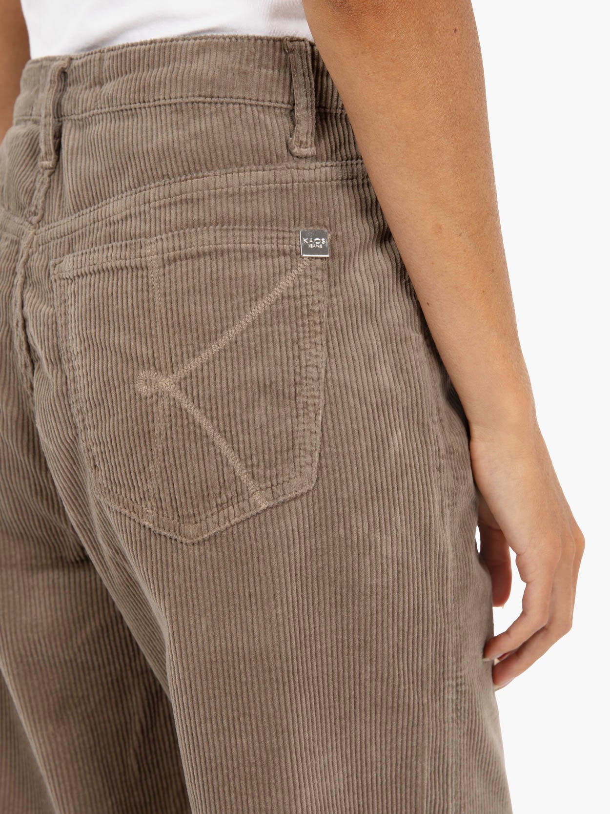 Chalk velvet cigarette trousers
