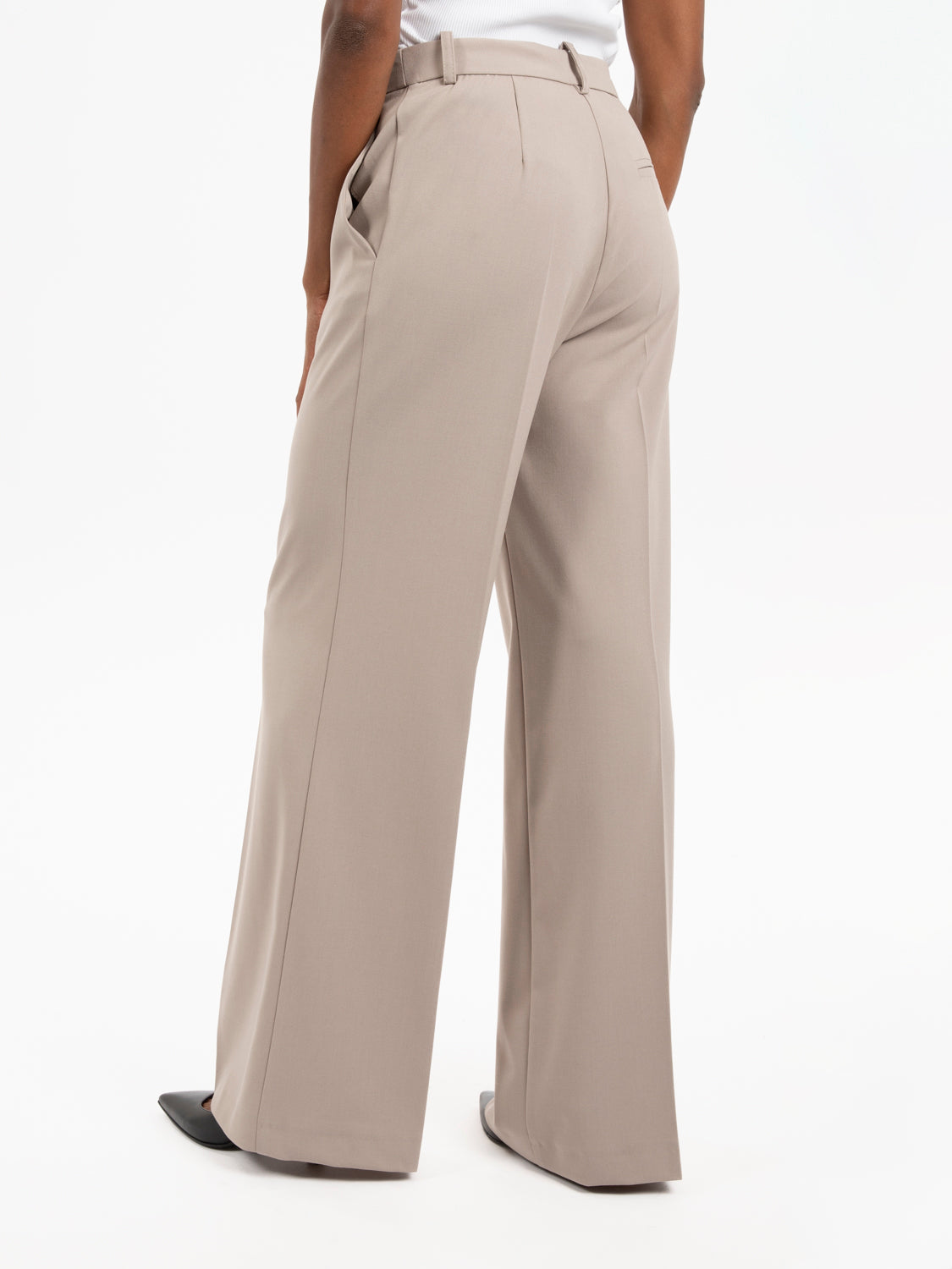 Pantaloni palazzo Kasha beige