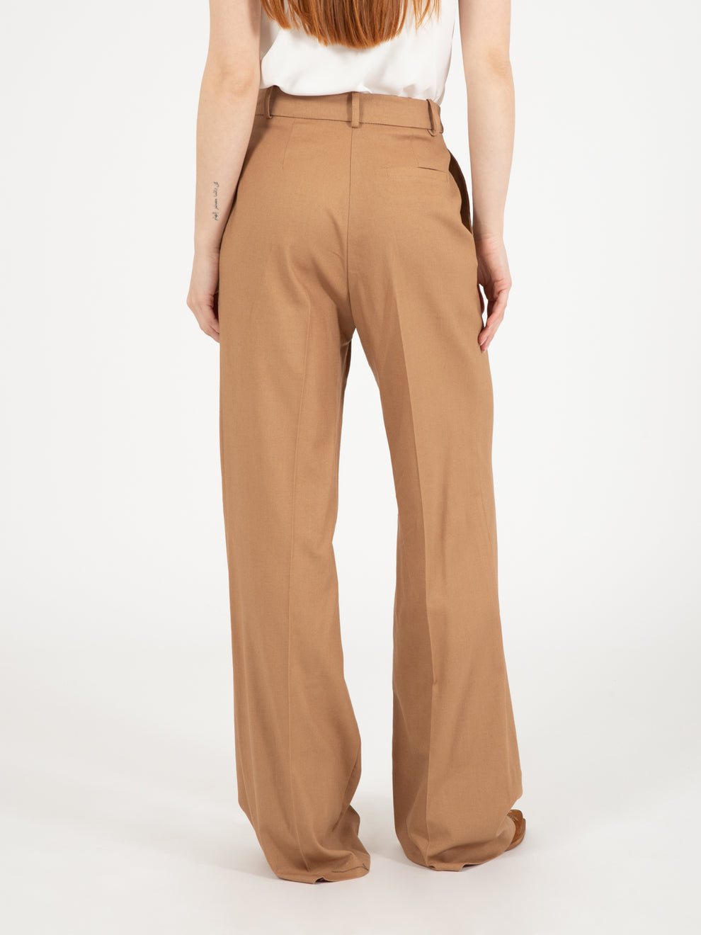 Sand viscose blend palazzo pants