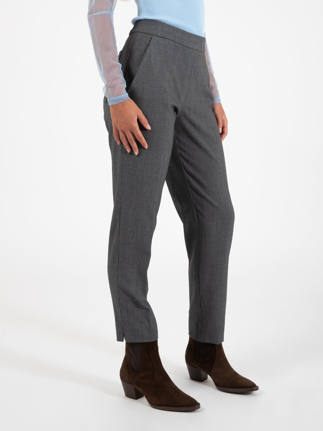 Pantaloni skinny elastico grigio