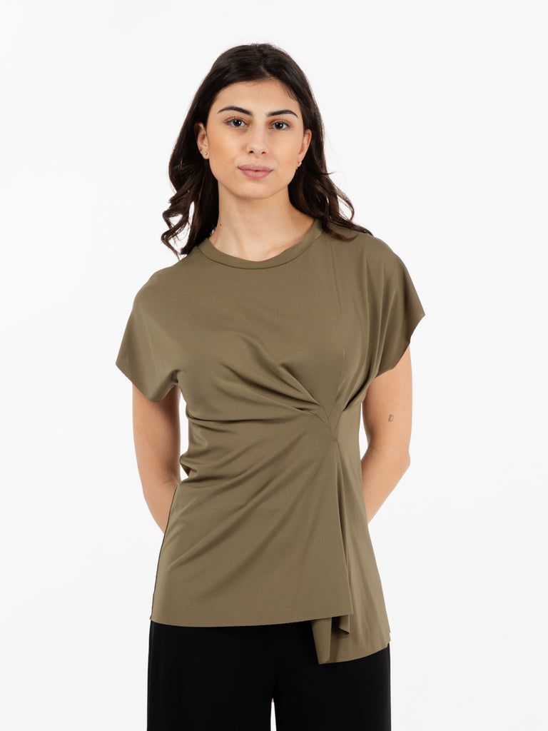 KAOS - T-shirt drappeggio laterale militare