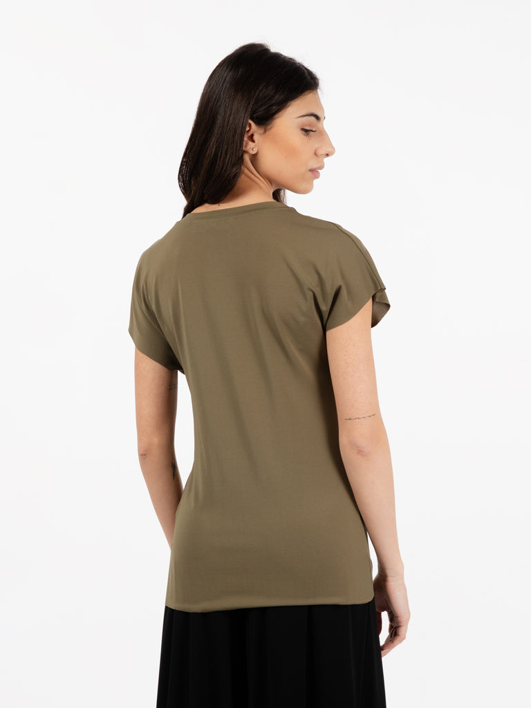 KAOS - T-shirt drappeggio laterale militare