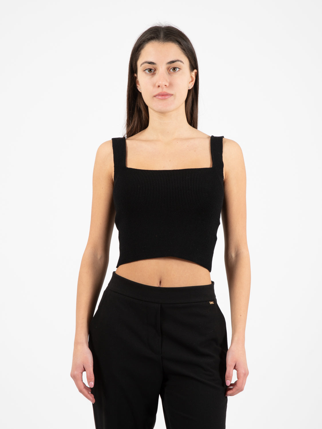 Top nero in maglia nero