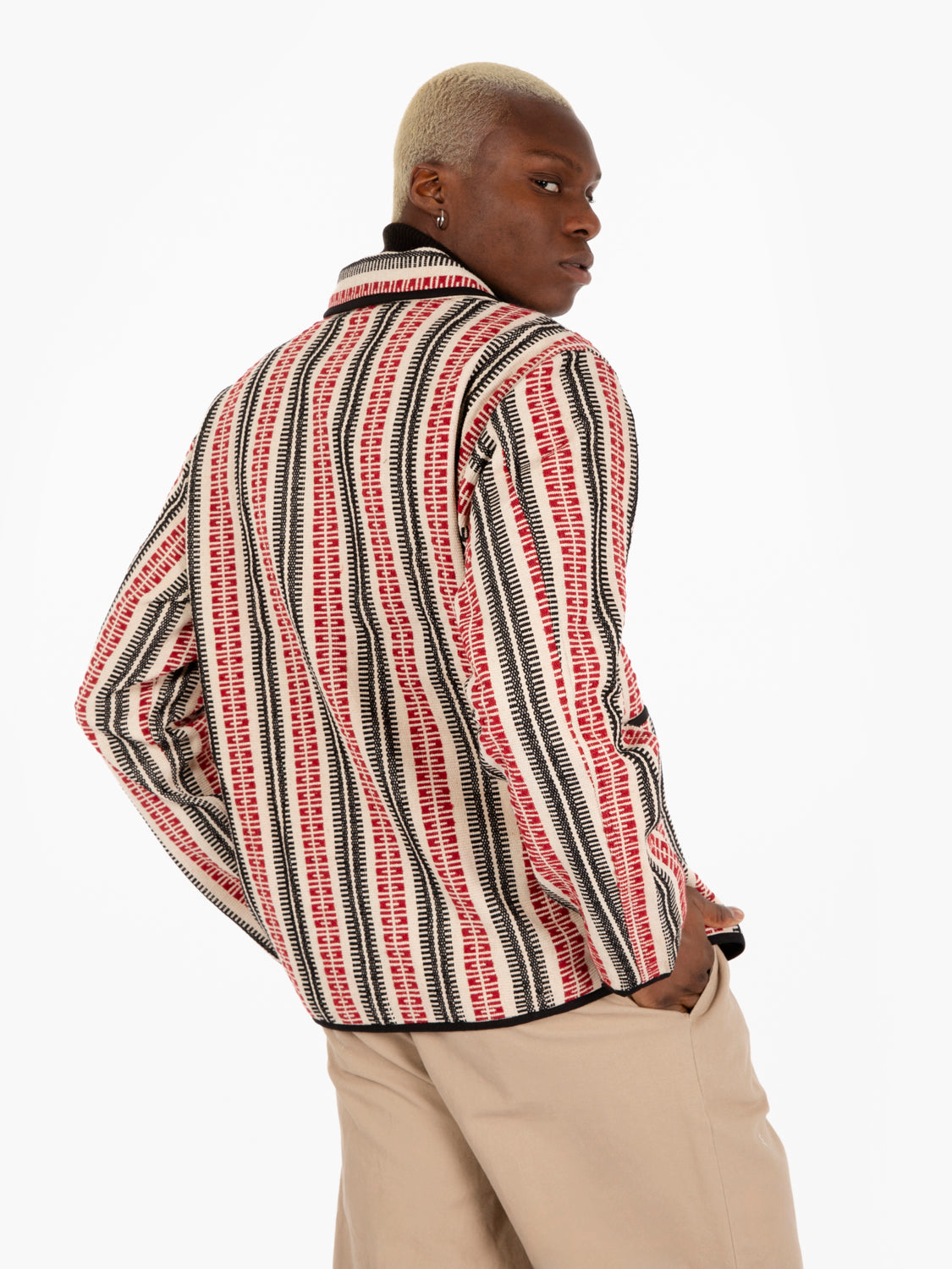 Navajo Zip Jacket Ivory/Red/Black