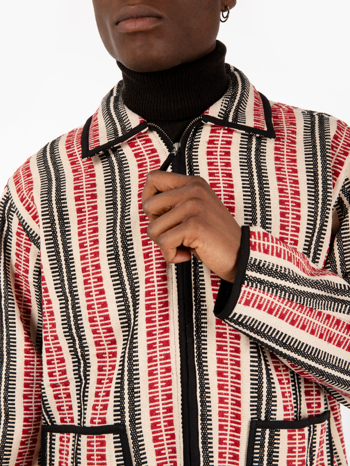 Navajo Zip Jacket Ivory/Red/Black