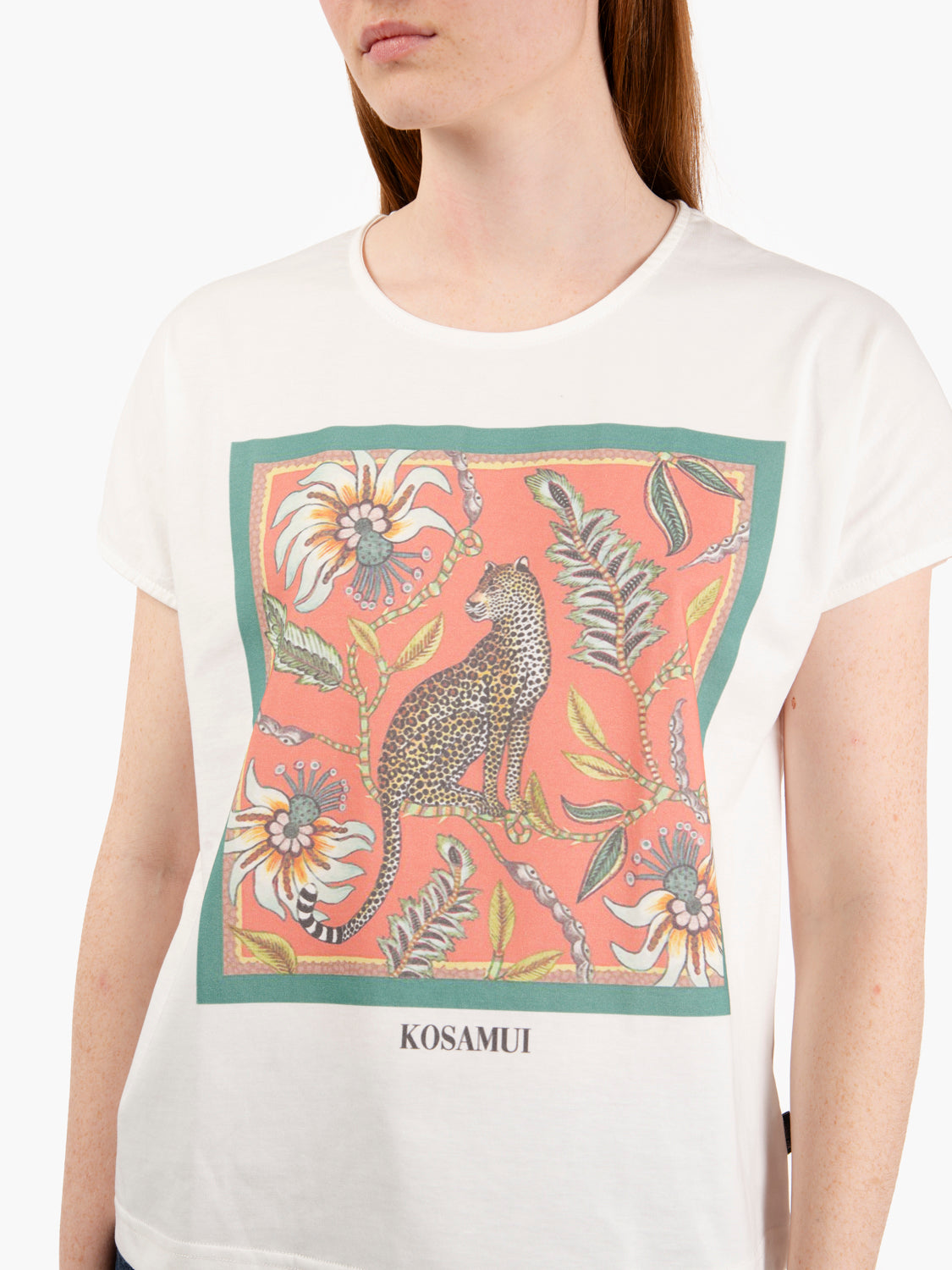 Amidst over fit cream / multicolor t-shirt