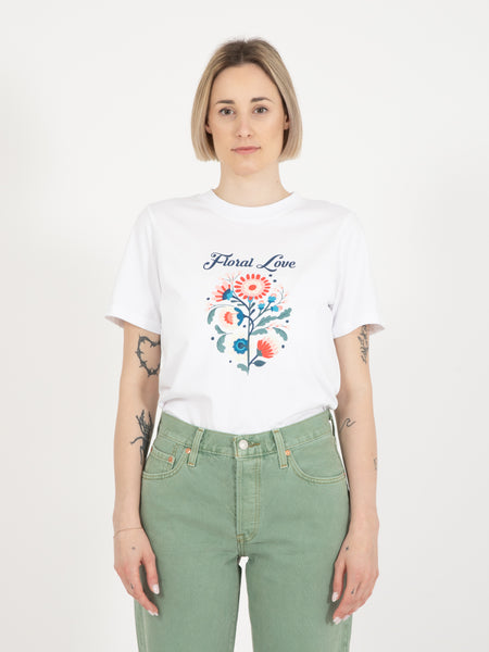 T-shirt daring Floral regular fit white