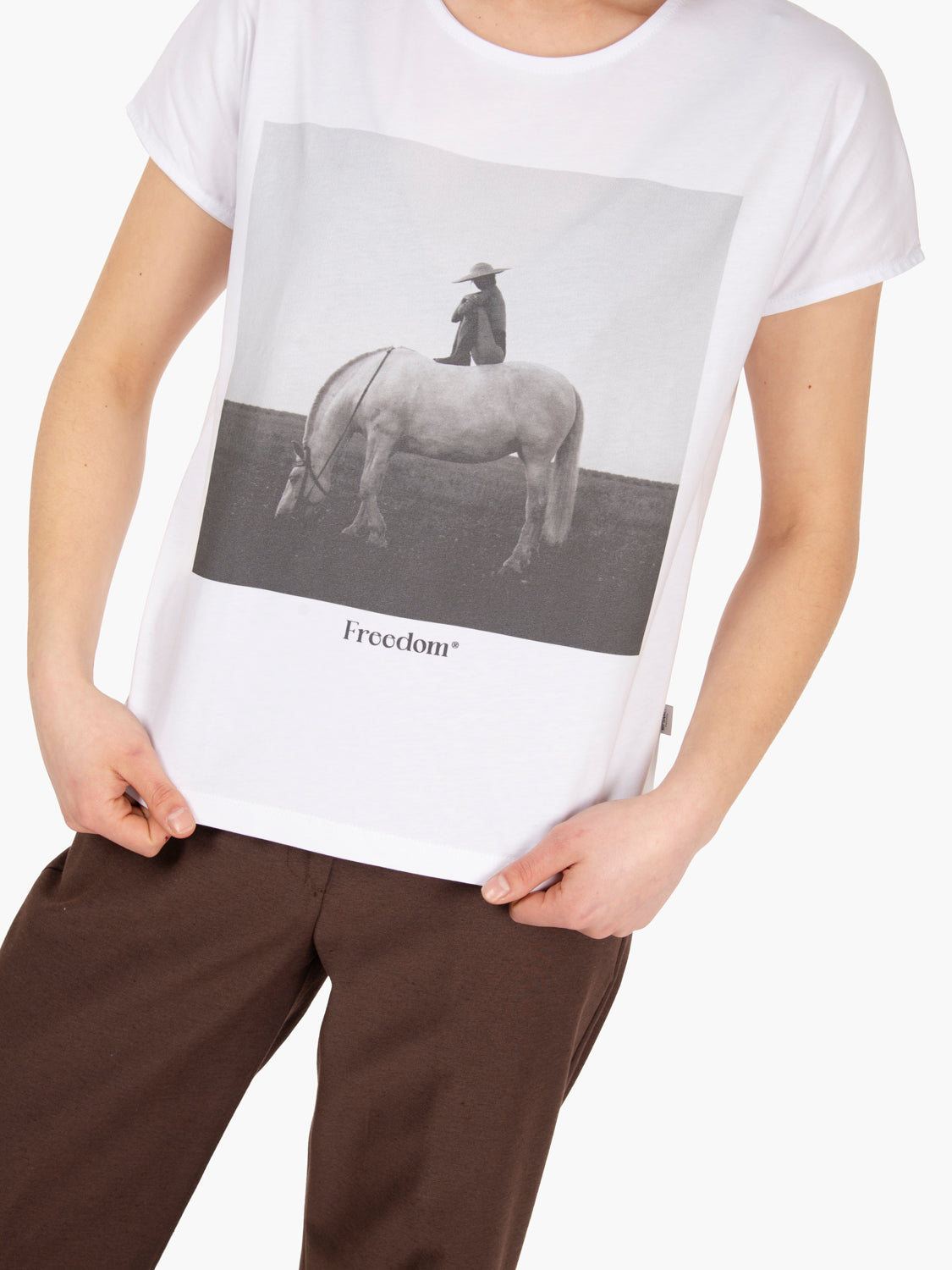 Freedom over fit white / multicolor t-shirt