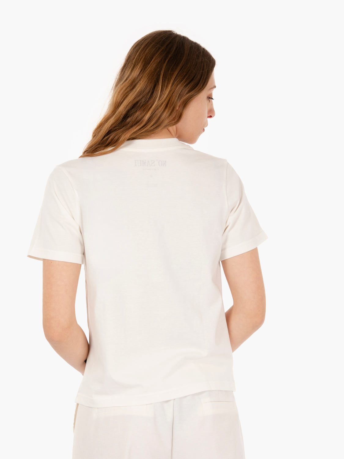 Setting regular fit cream T-shirt