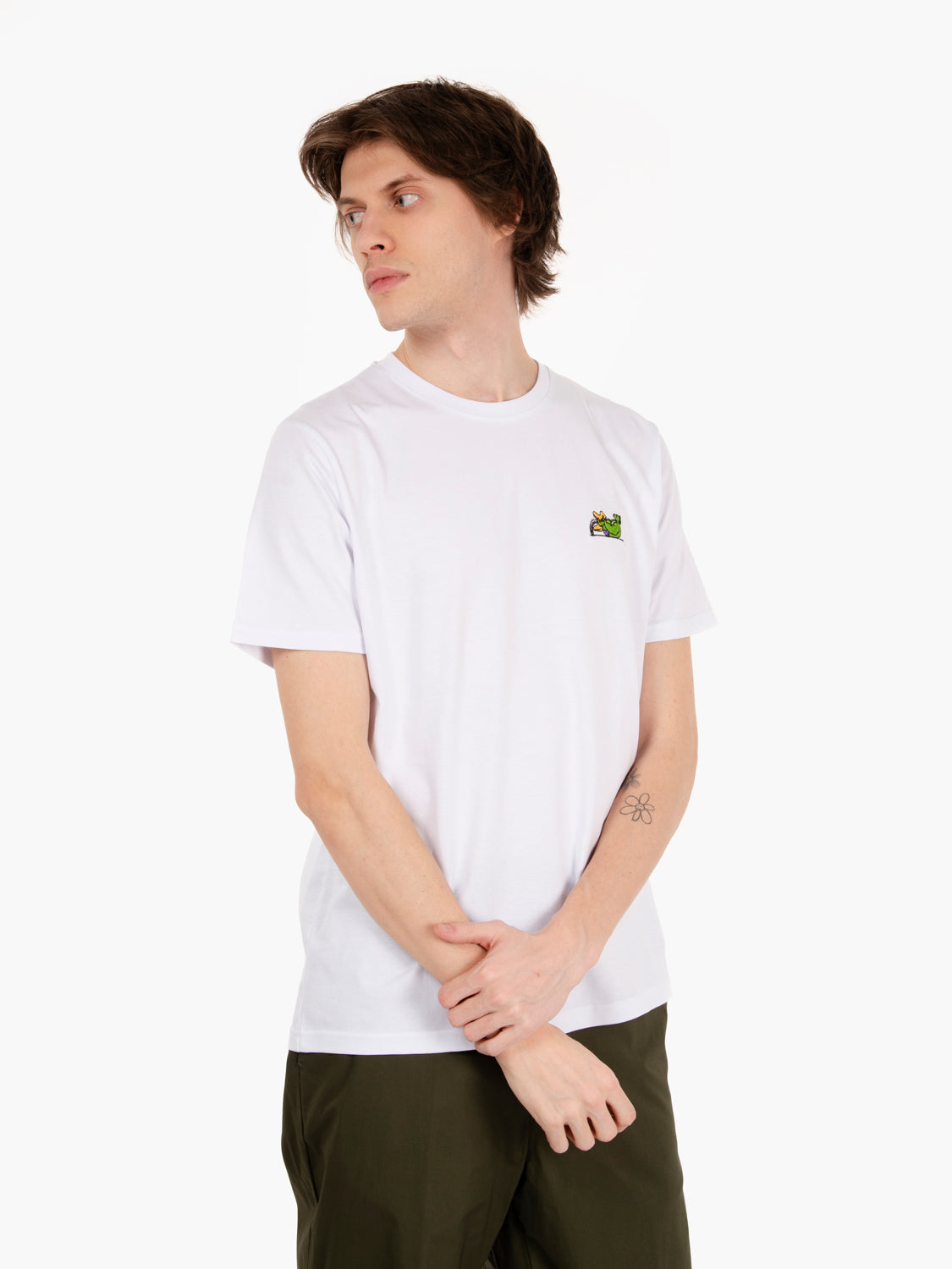 T-shirt S547 embroidery Hulk bianco