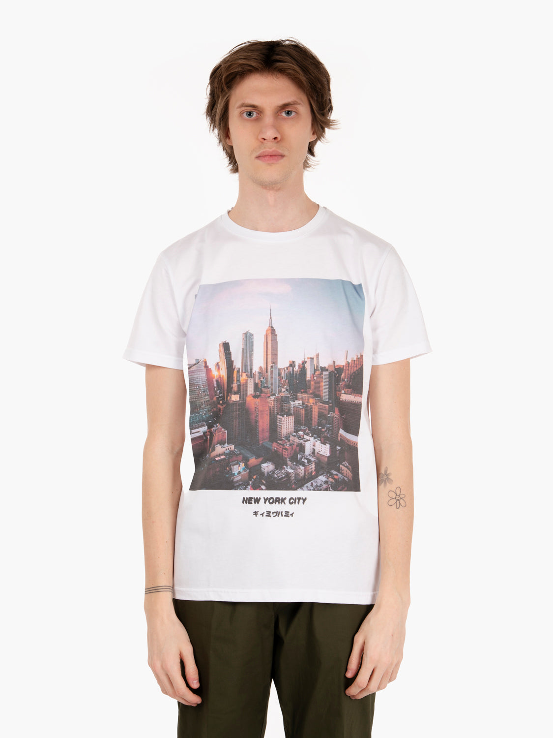 T-shirt S573 New York bianco
