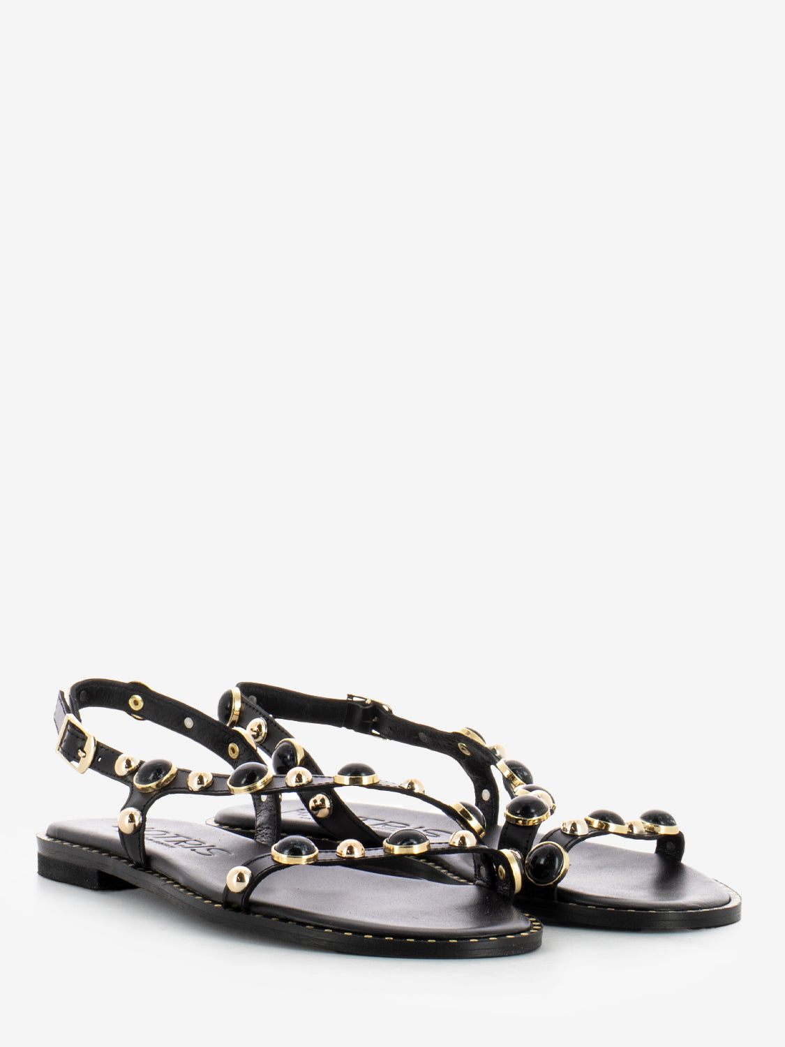 Sandali con pietre nero