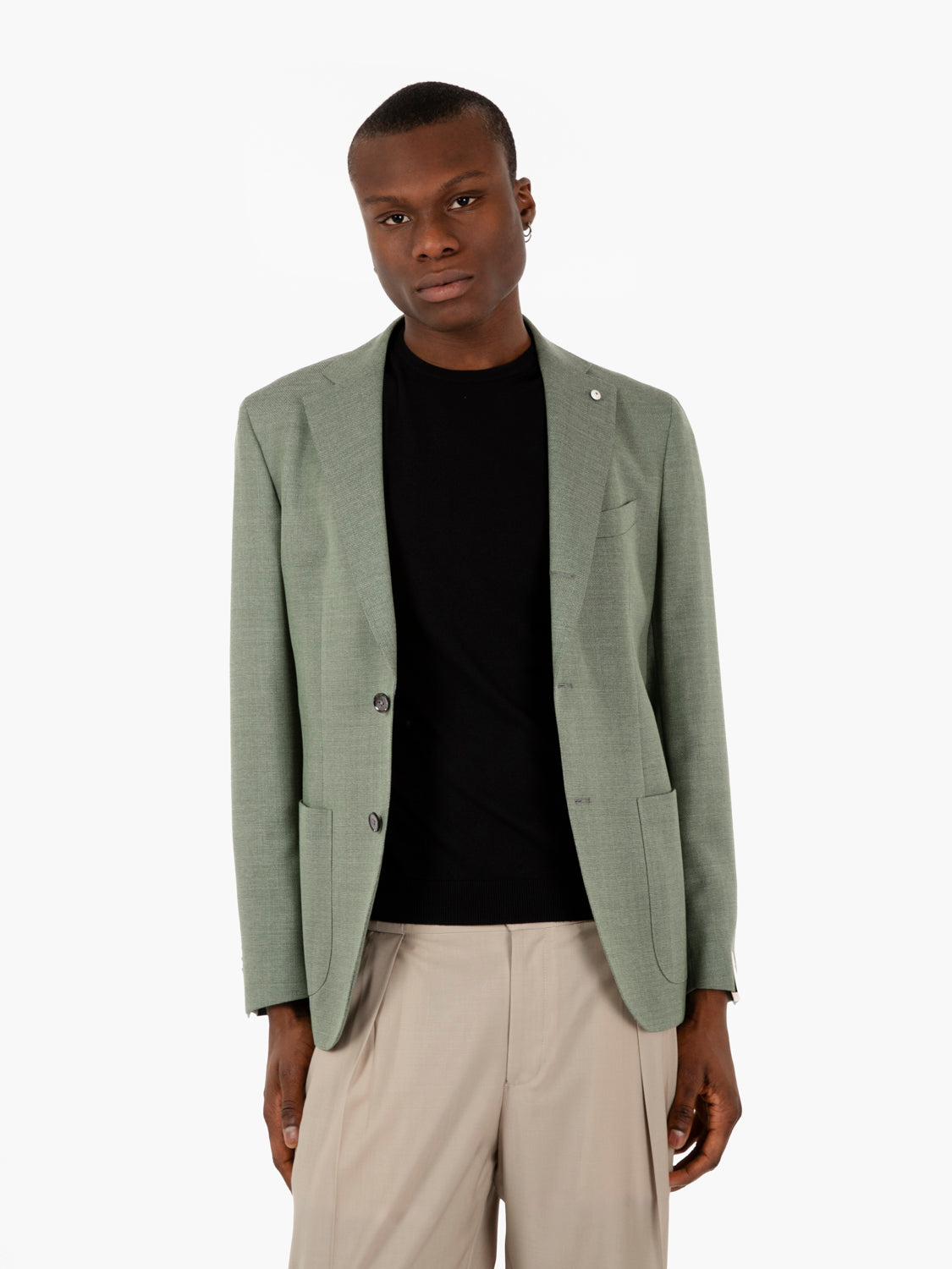 Blazer in tessuto operato verde