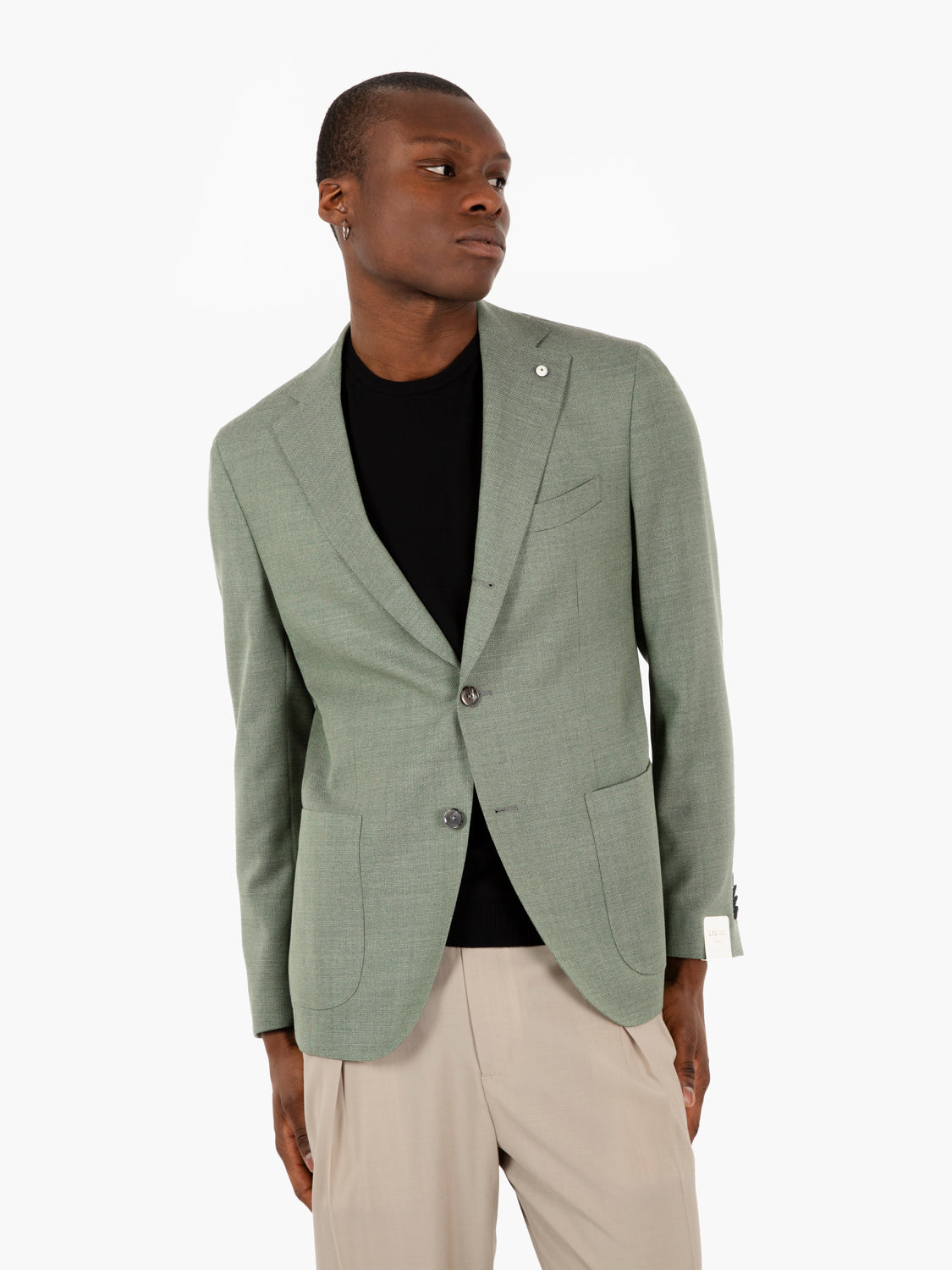 Blazer in tessuto operato verde