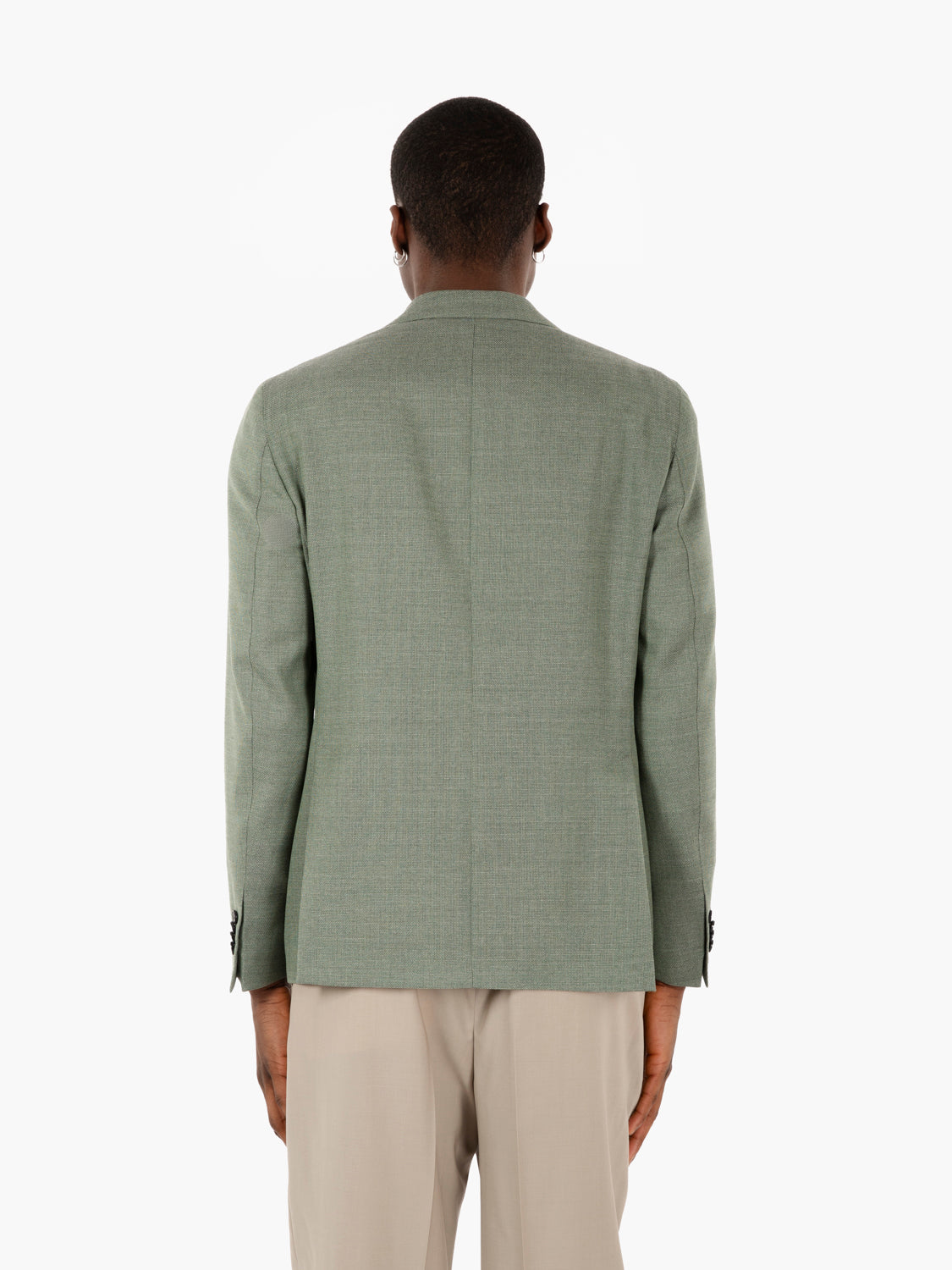 Blazer in tessuto operato verde