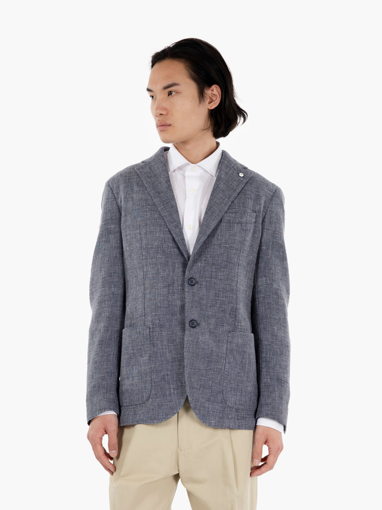 L.B.M. 1911 - Blazer monopetto in jersey blue