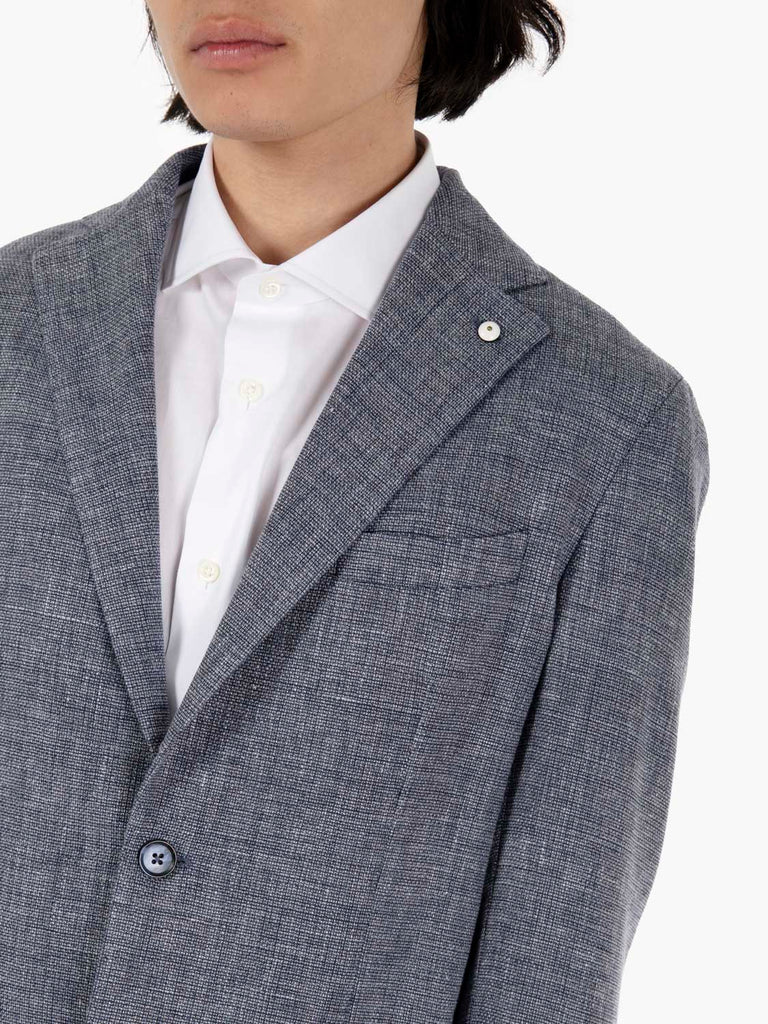 L.B.M. 1911 - Blazer monopetto in jersey blue