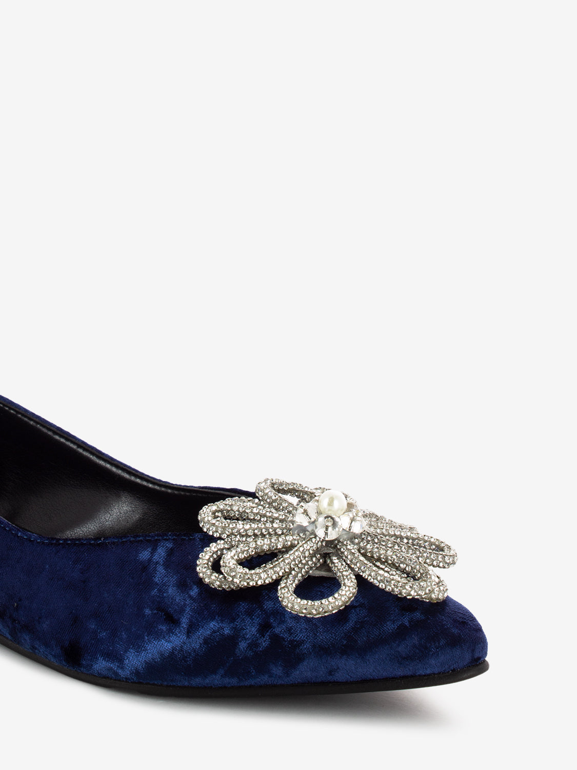 Ballerine con gioiello in punta blu