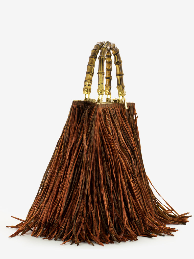 ASOS EDITION extreme fringe bag with natural handle