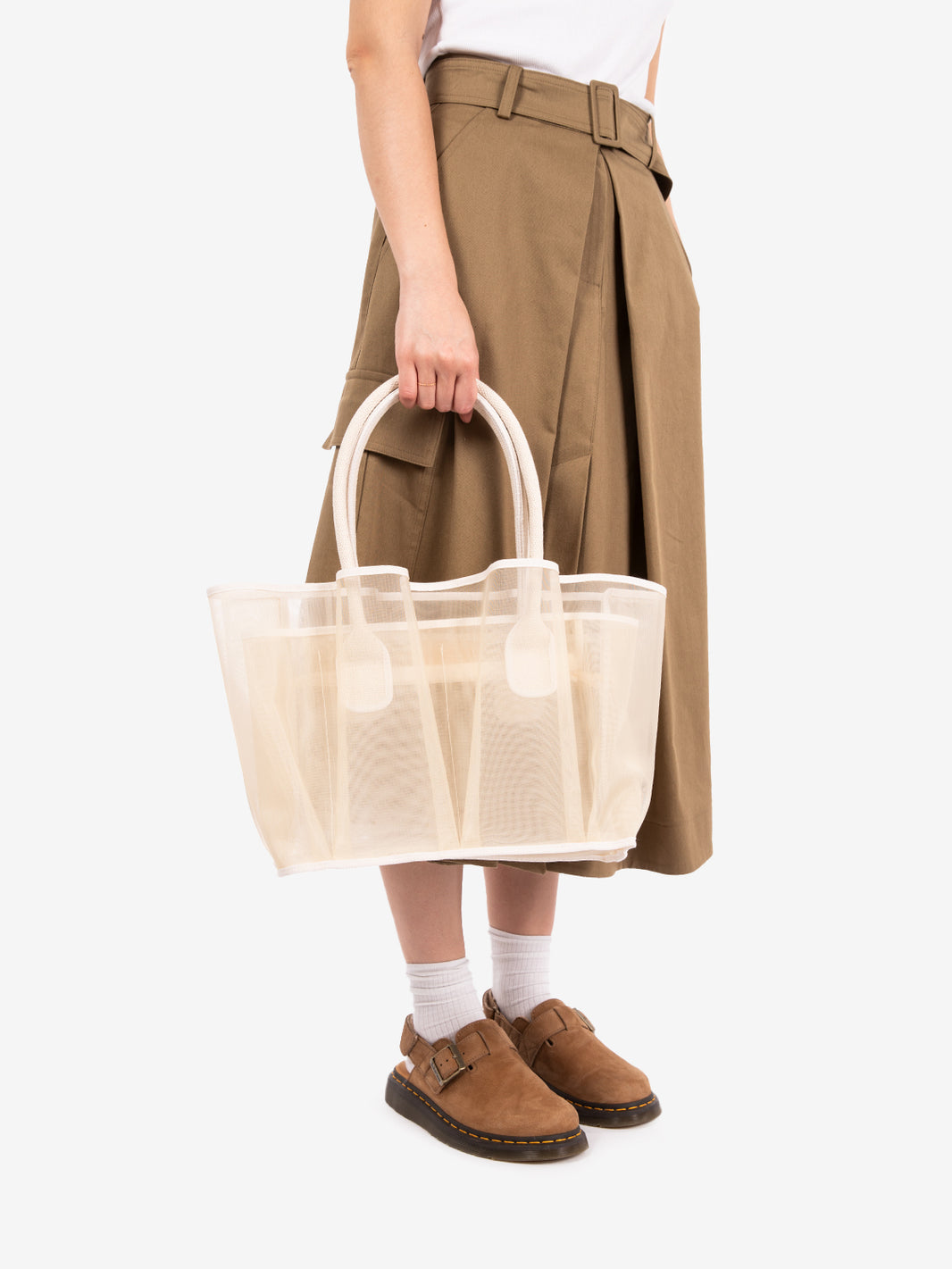 Manhattan medium cream tulle bag