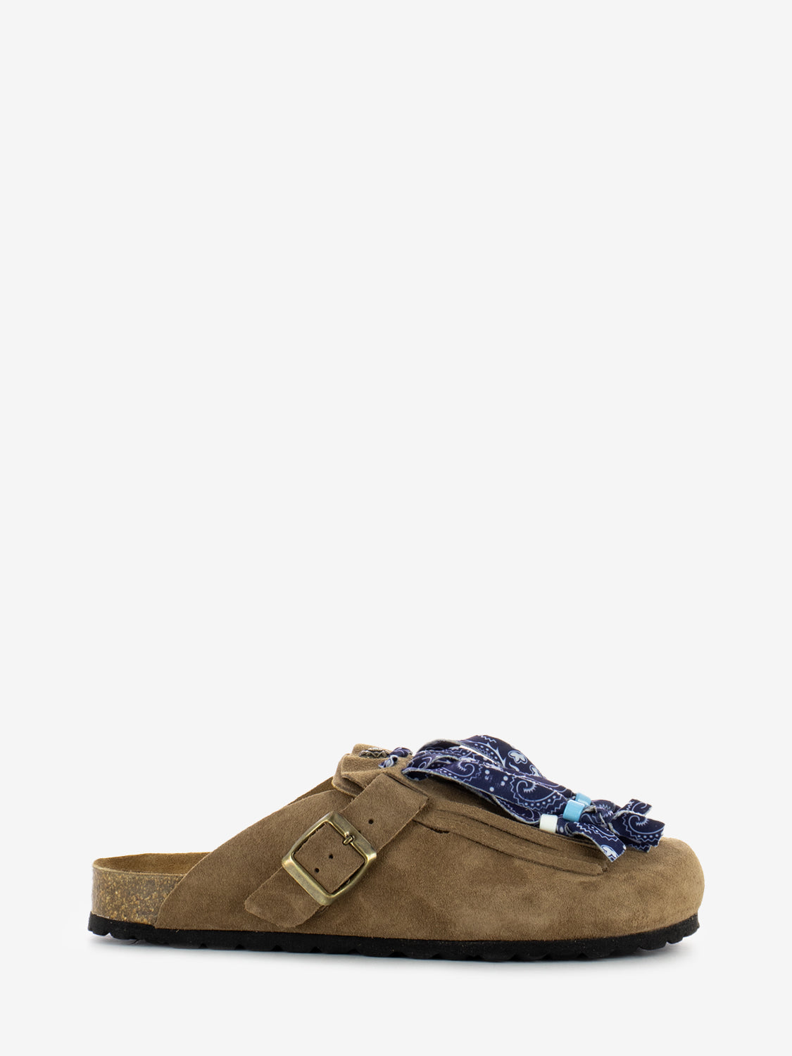 Boston slipper with mink bandana