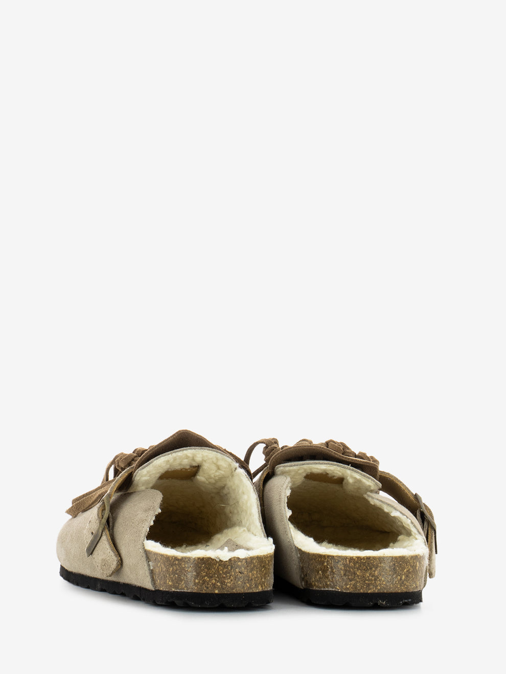 Ciabatte Dandara Native Pietra frange visone