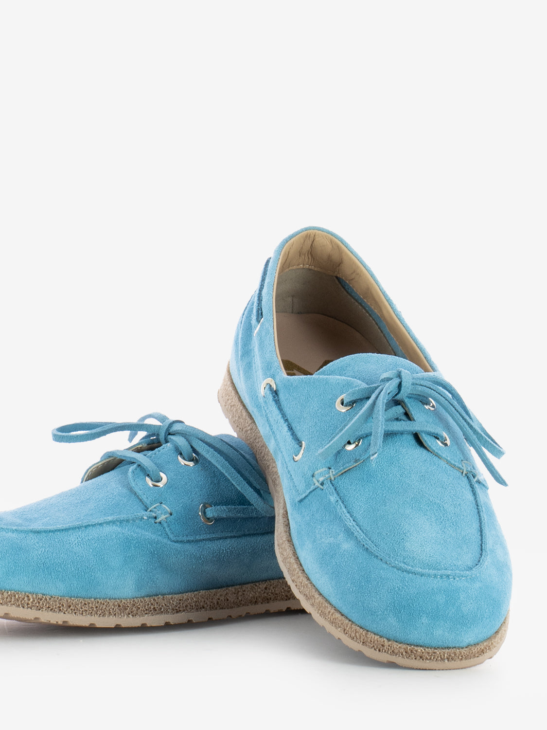 Mocassini in suede azzurro