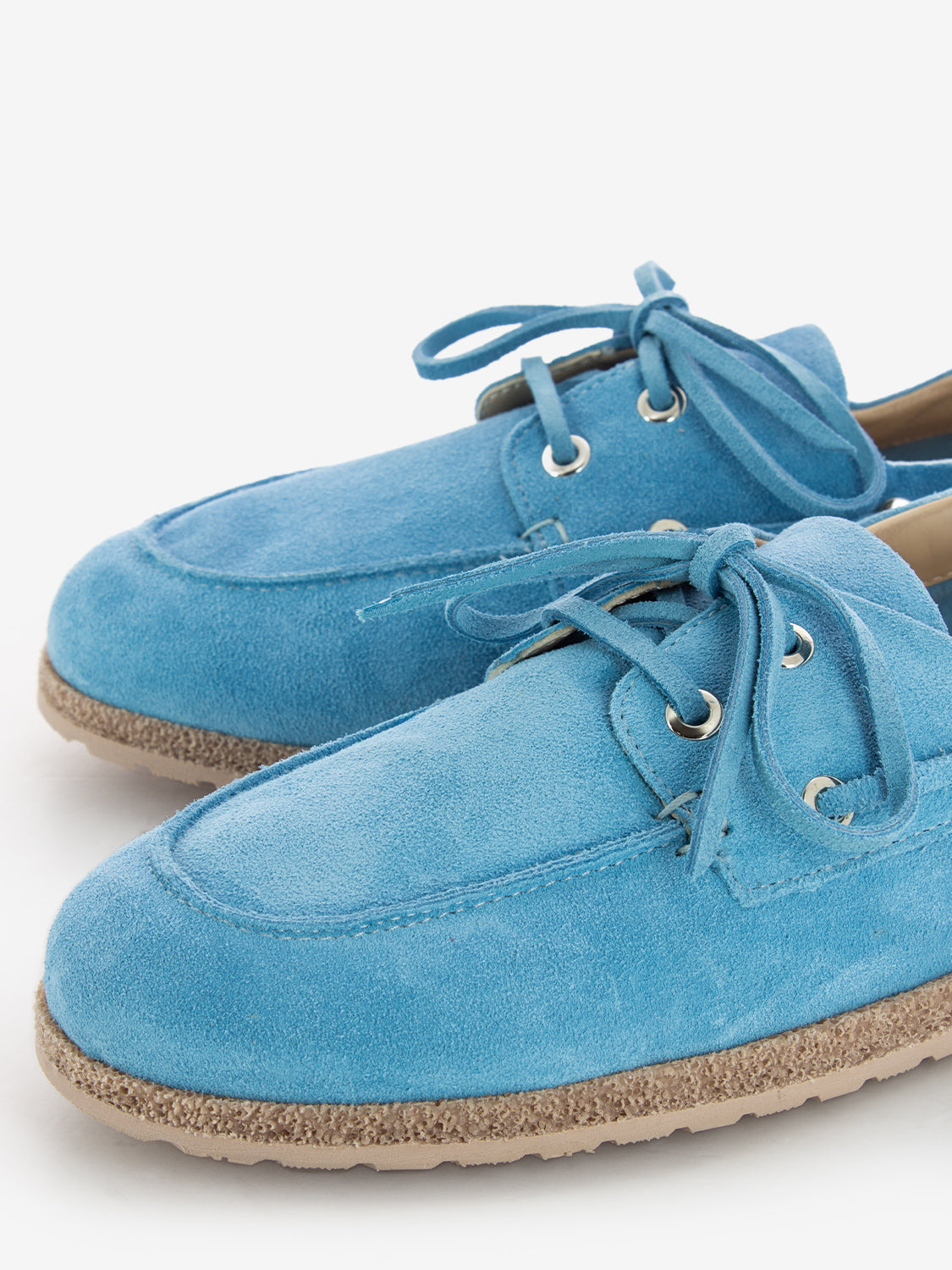 Mocassini in suede azzurro